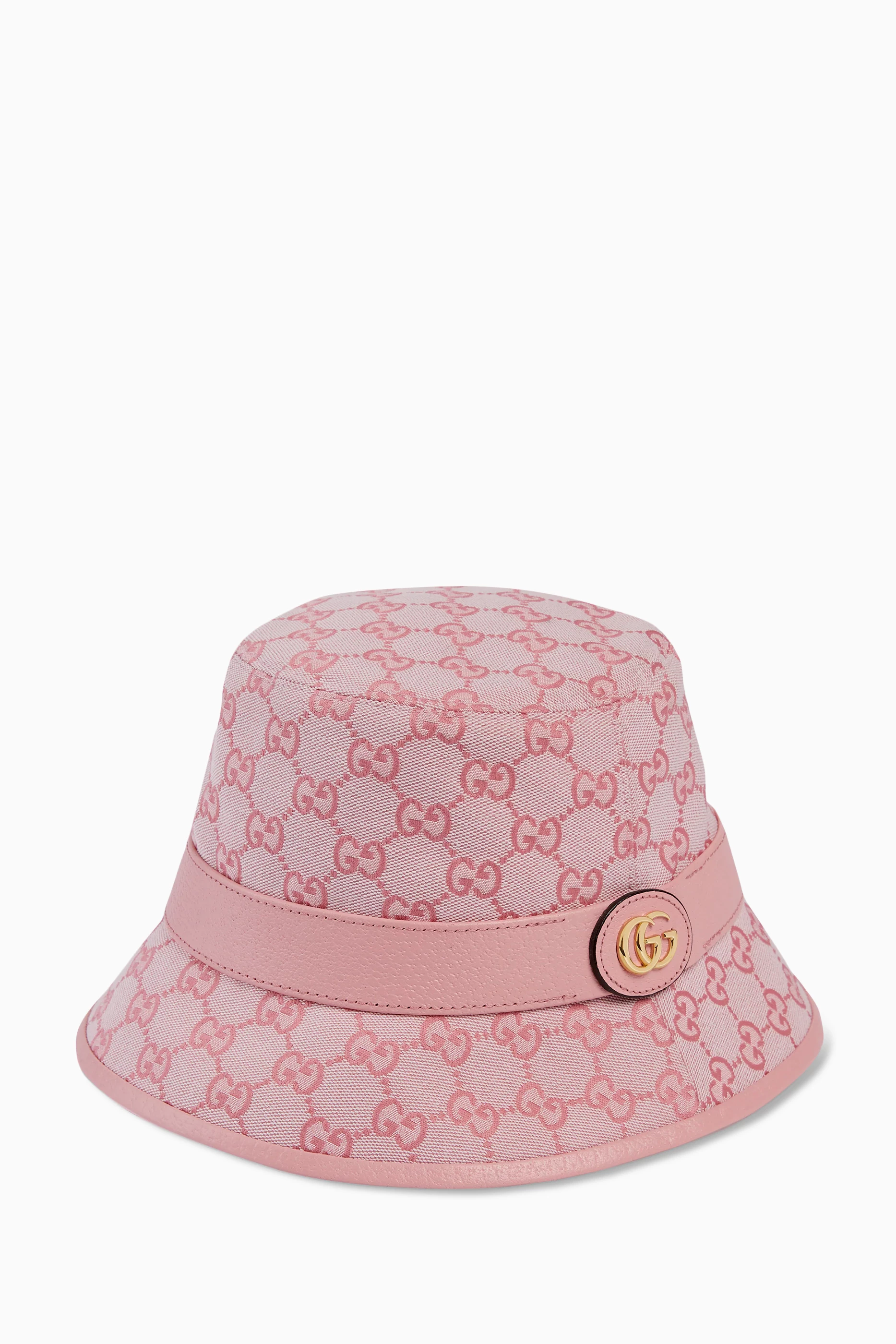 Buy Gucci Pink Logo Bucket Hat in GG Canvas for Women in UAE Ounass