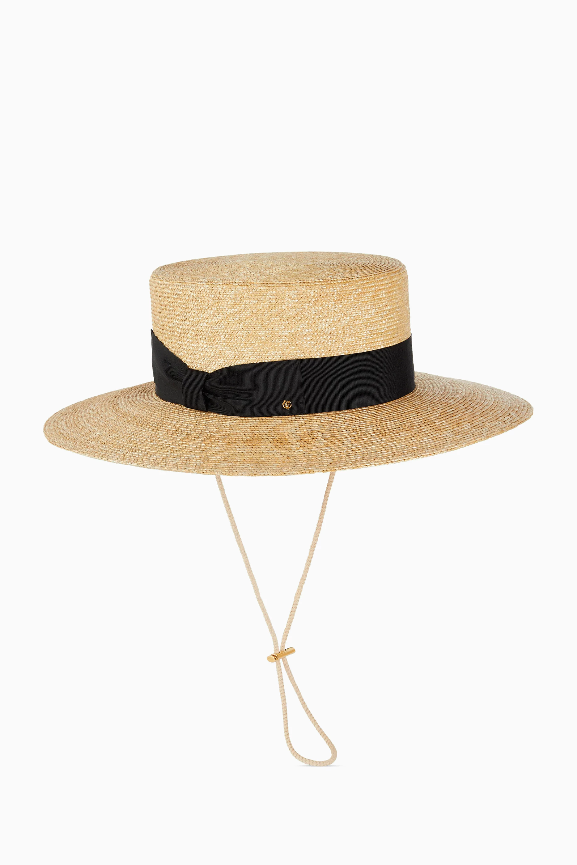 Buy Gucci Neutral Boater Hat in Straw for Women in UAE Ounass