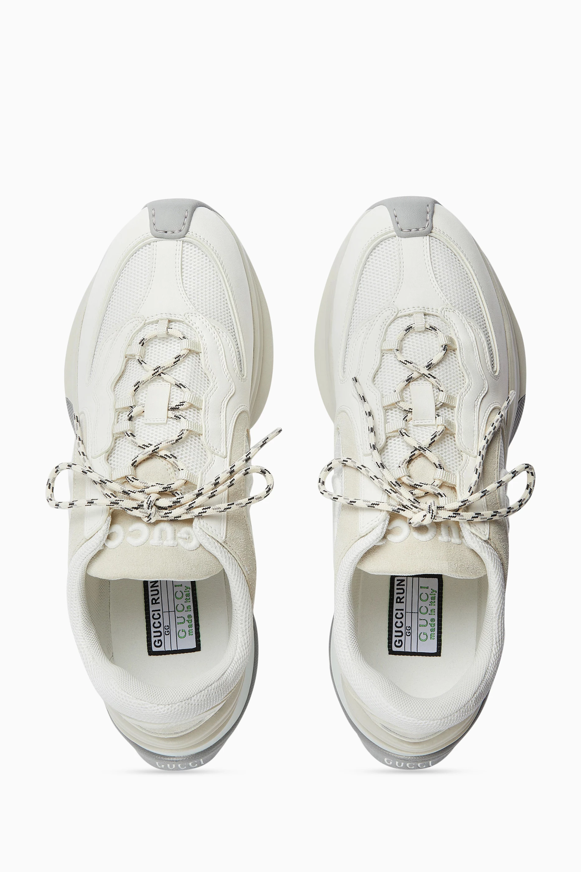 Buy Gucci Neutral Gucci Run Sneakers in Suede and Technical Mesh