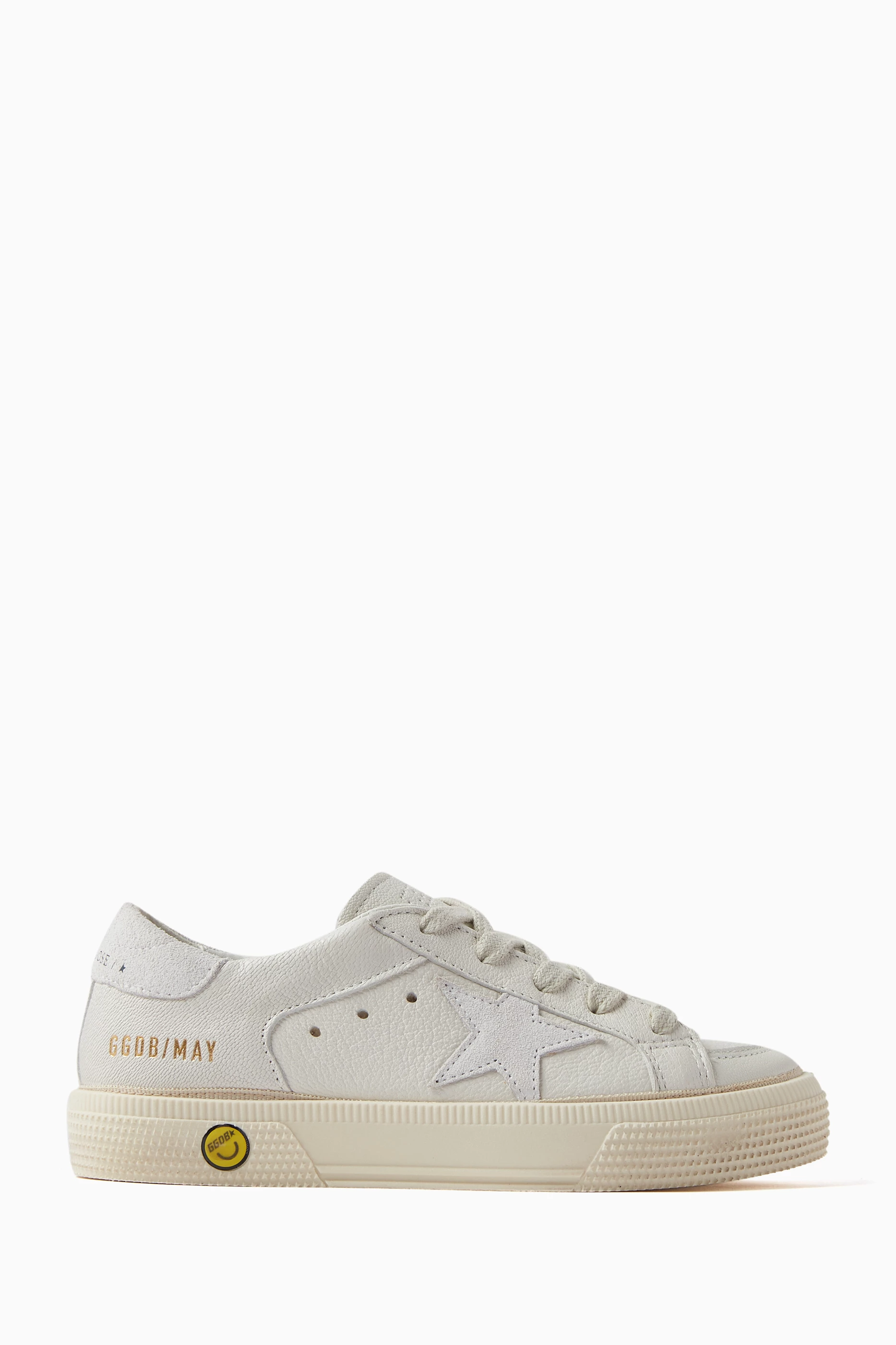 Buy GOLDEN GOOSE White May Sneakers in Leather for Boys in UAE