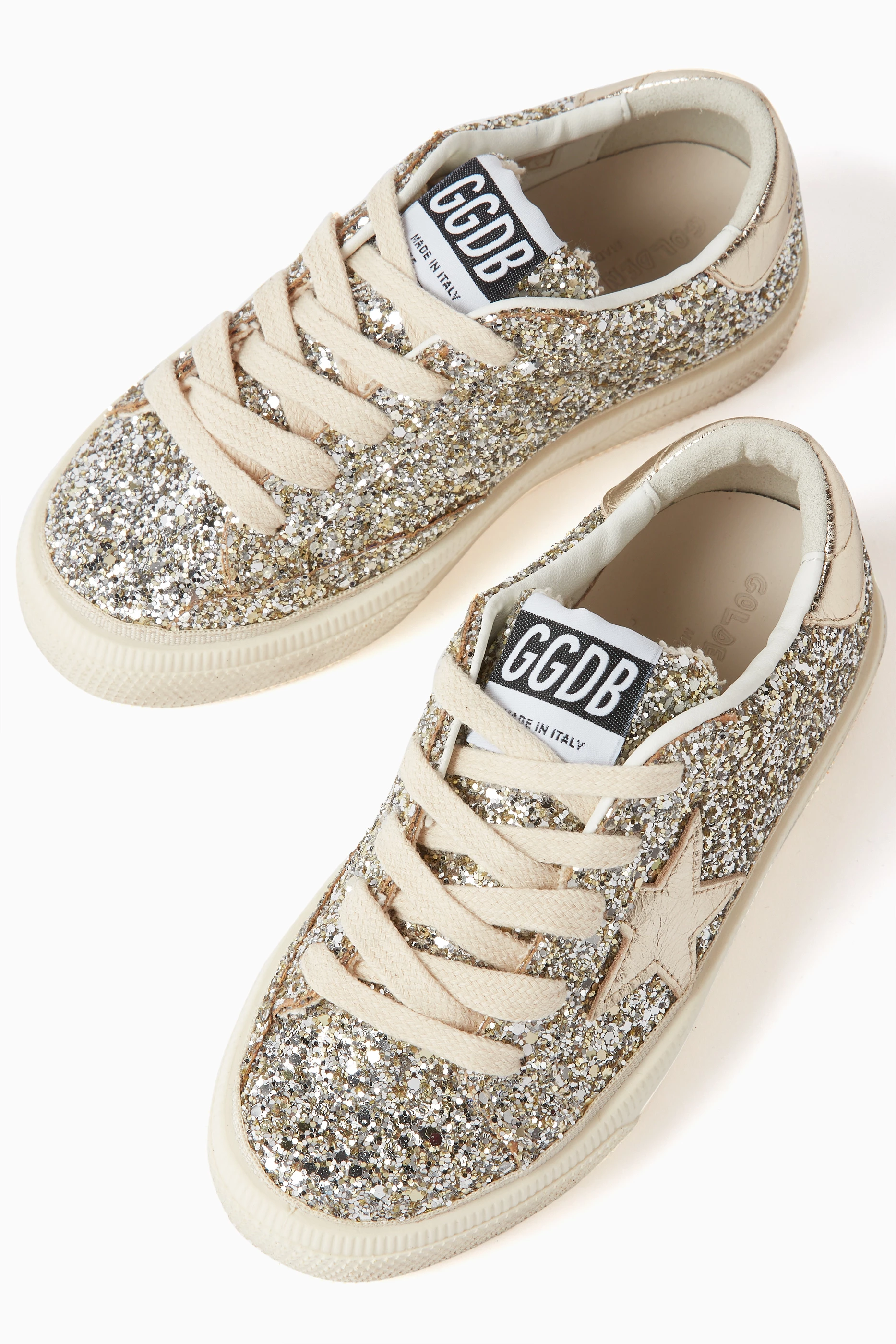 Buy GOLDEN GOOSE Gold May Low top Sneakers in Glitter for Girls in UAE Ounass