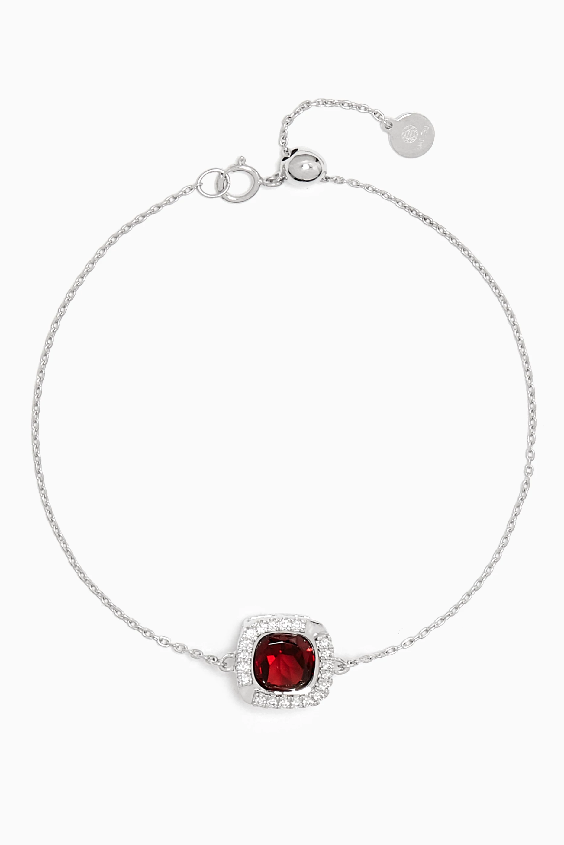 Diamond and garnet top bracelet