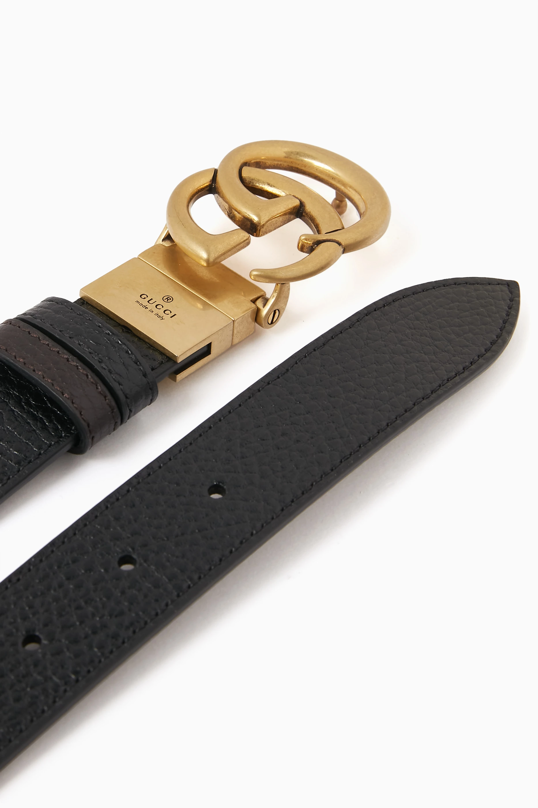 Buy Gucci Black GG Marmont Reversible Belt in Leather for Men in