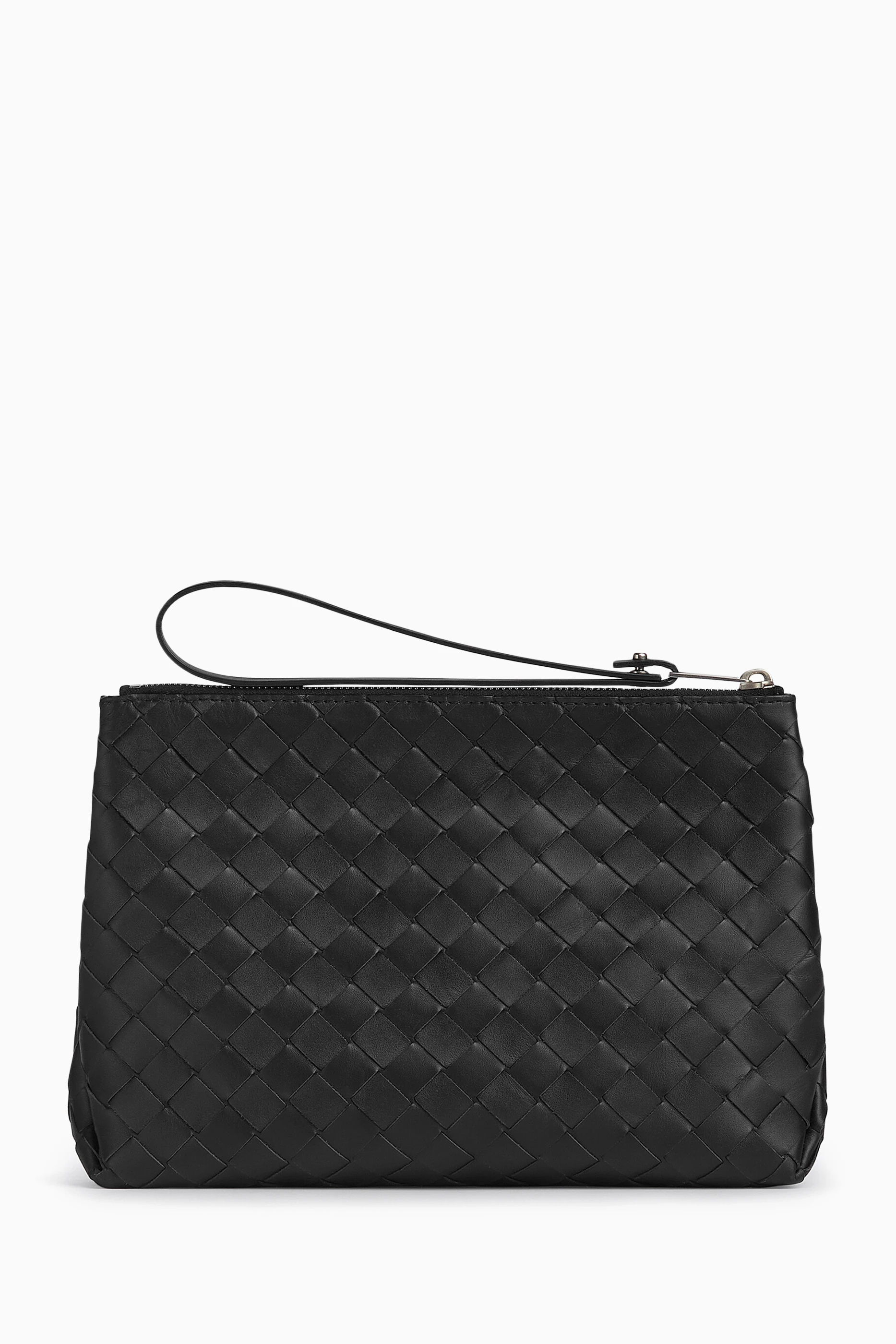 Buy Bottega Veneta Black Prism Pouch in Intrecciato Leather for