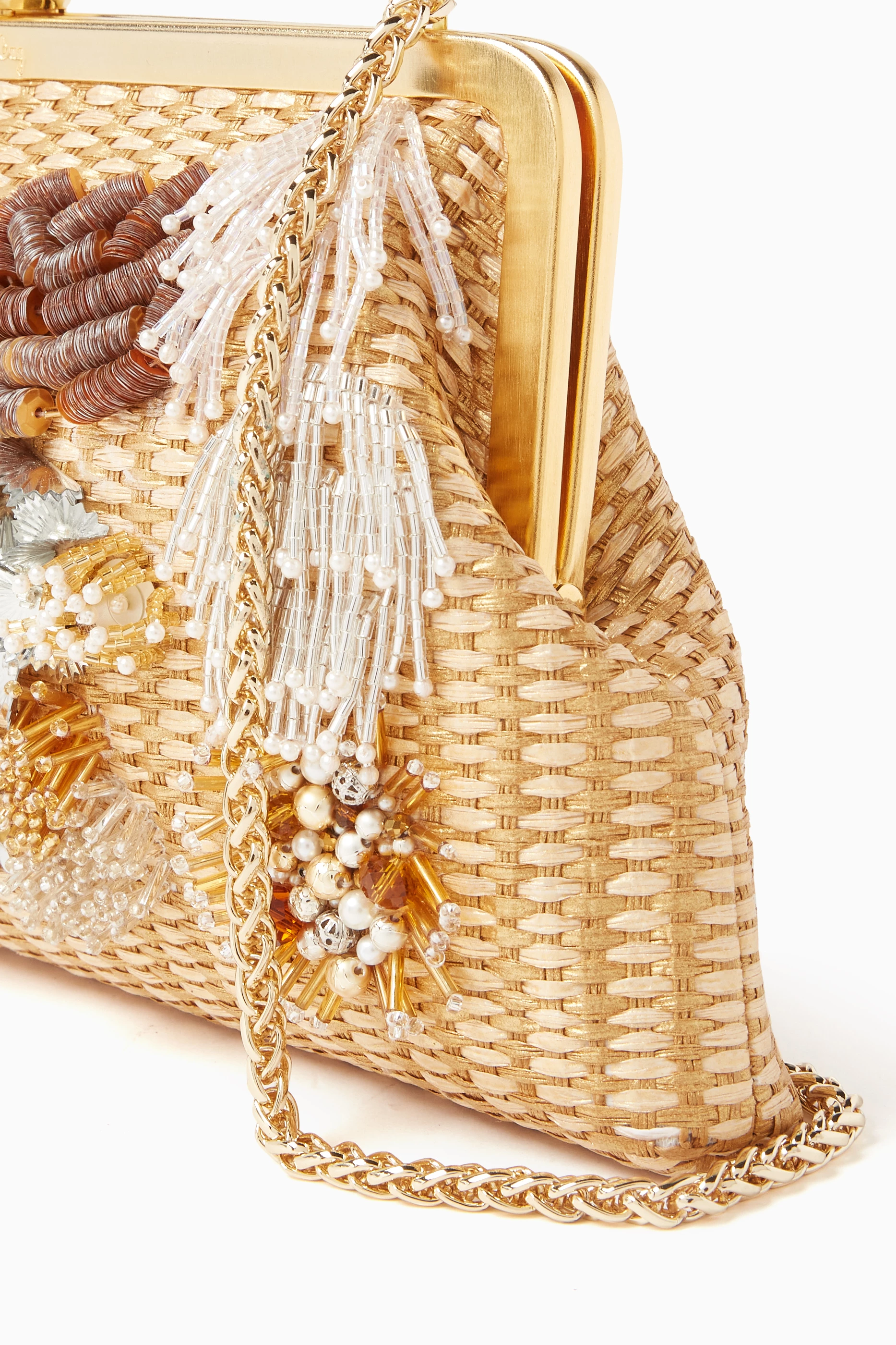 Beaded gold clutch 2025