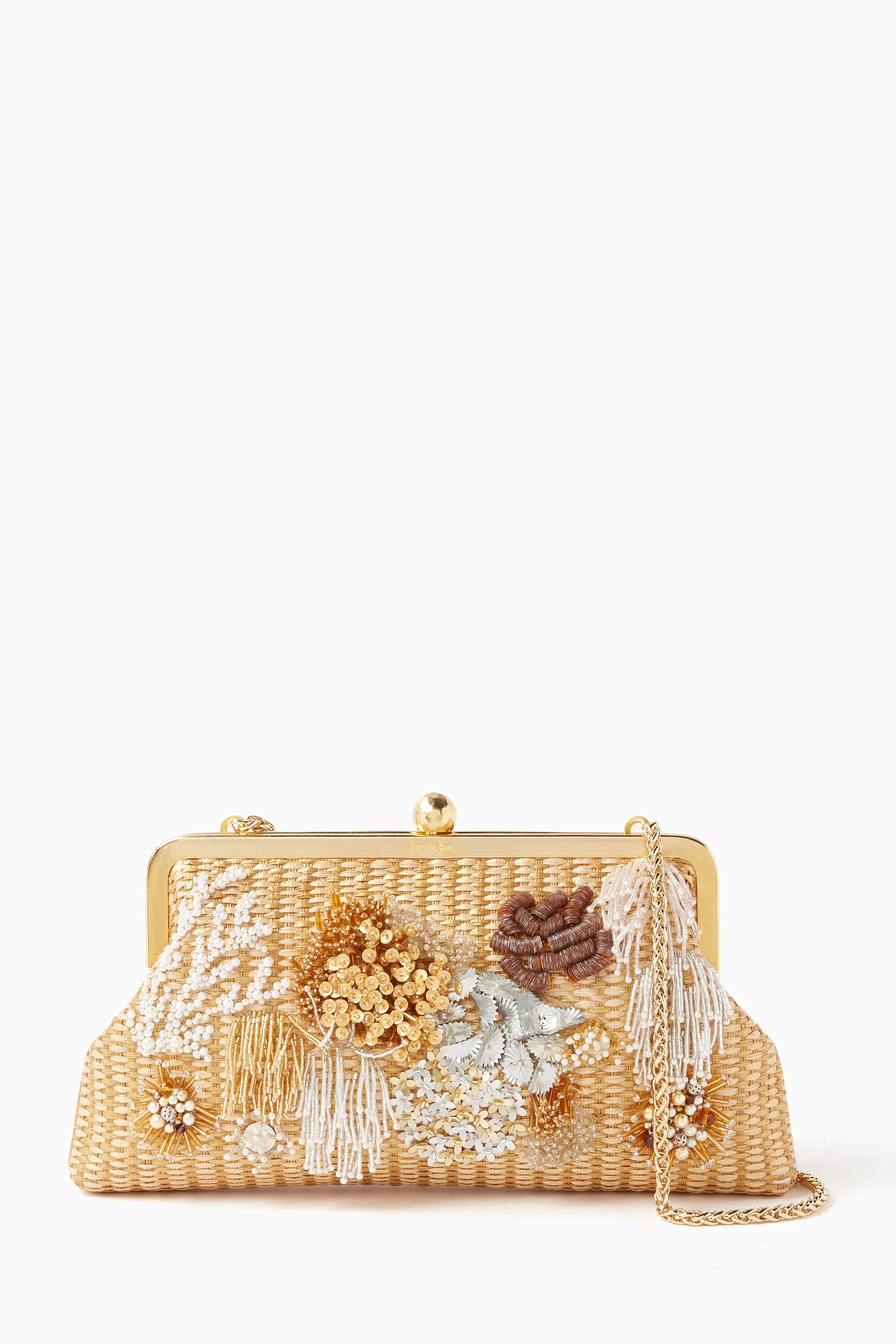 Beaded gold clutch hotsell