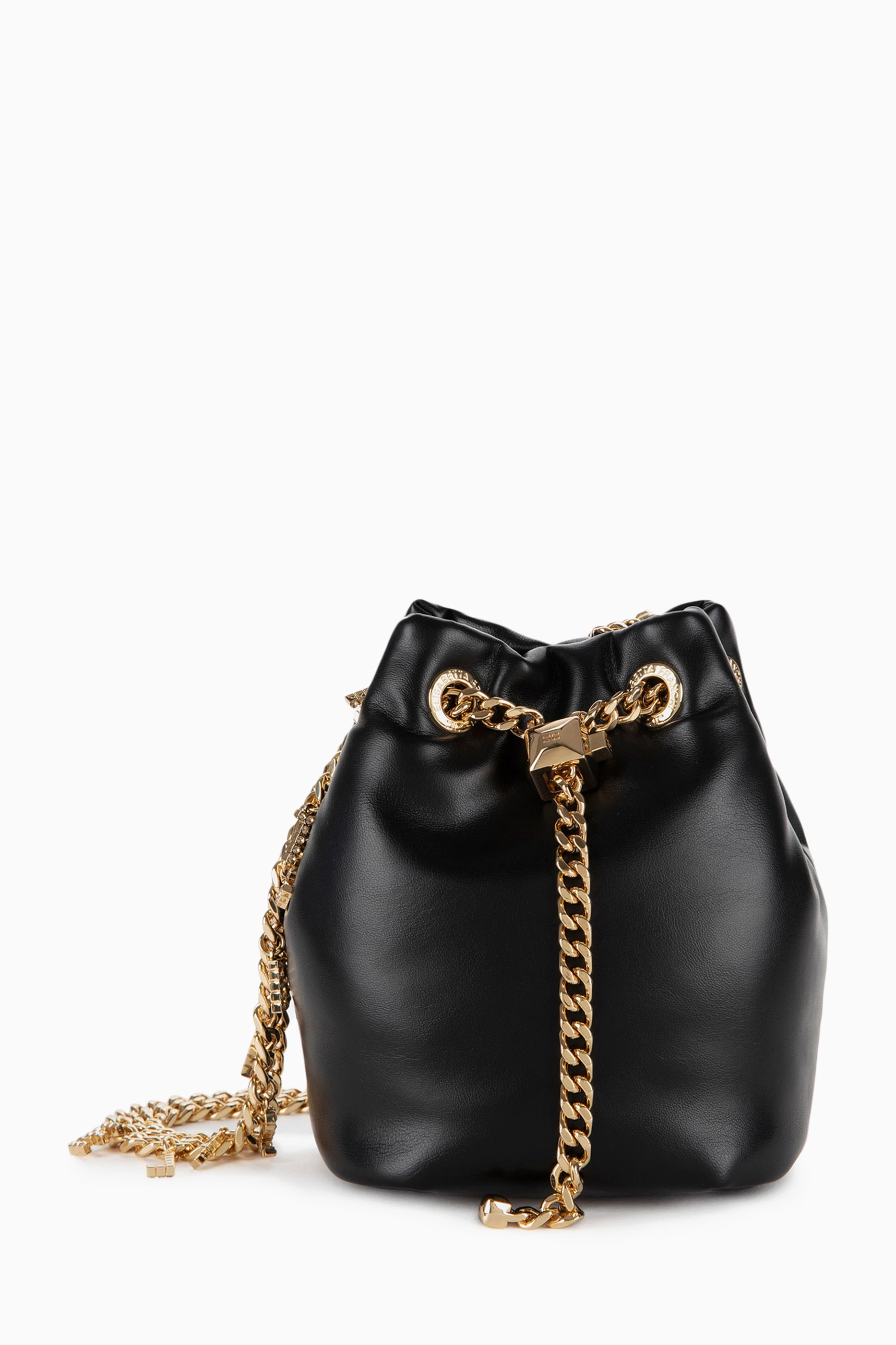 Buy Elisabetta Franchi Black Mini Bucket Bag for Women in UAE Ounass