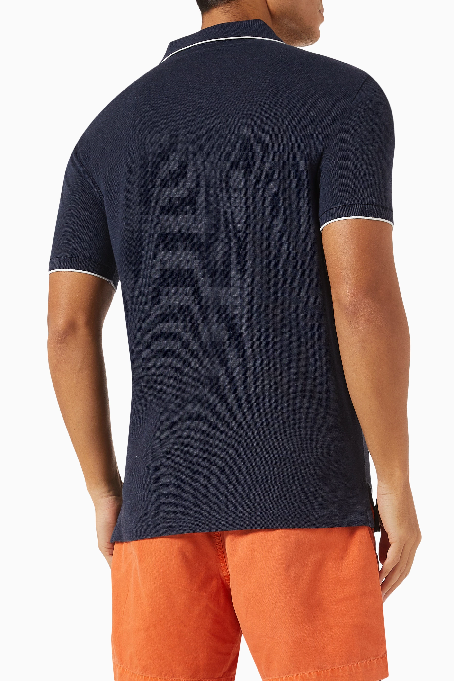 Buy Polo Ralph Lauren Blue Polo Shirt in Cotton Piqu for Men in
