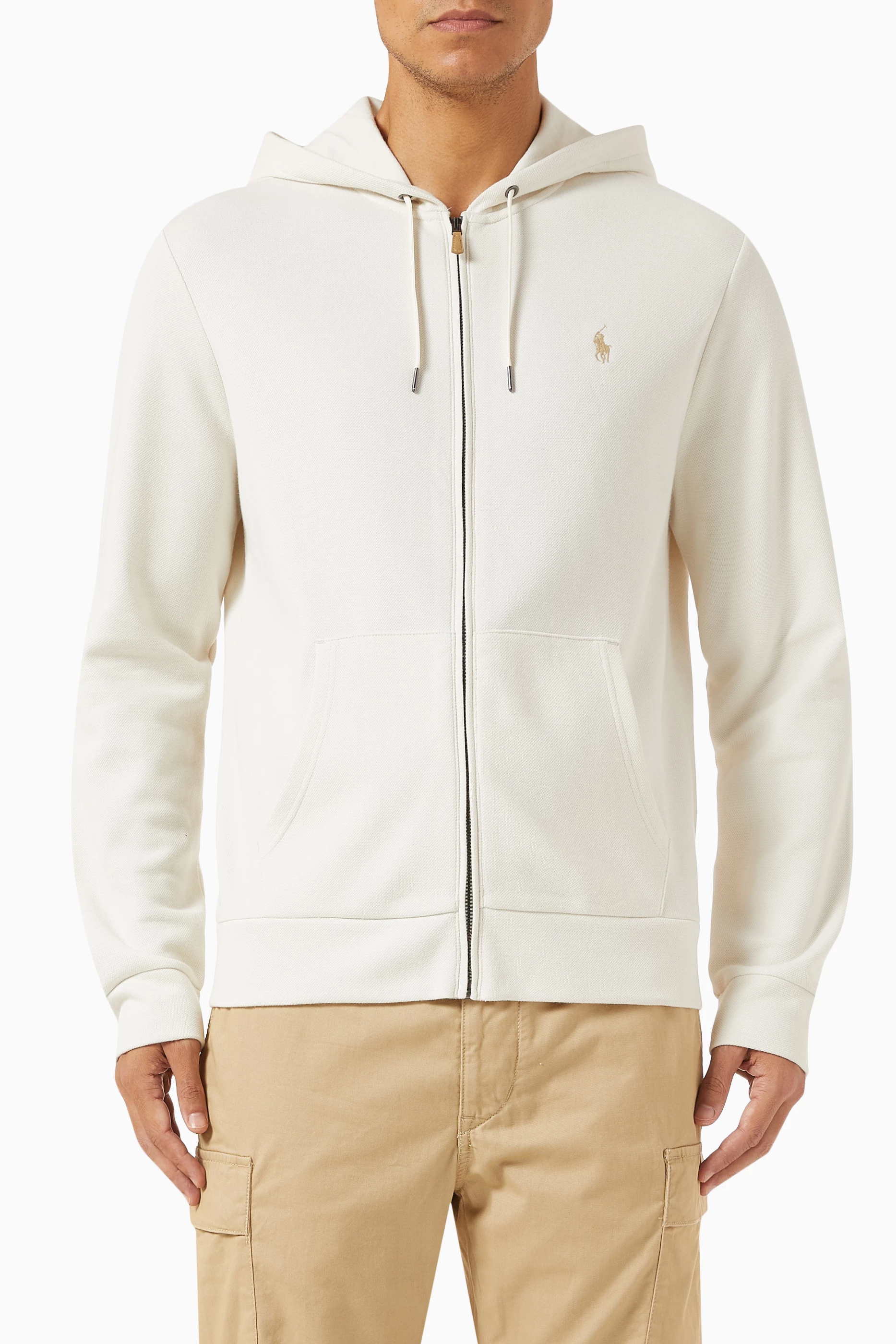 Buy Polo Ralph Lauren Neutral Zip up Hoodie in Fleece for Men in