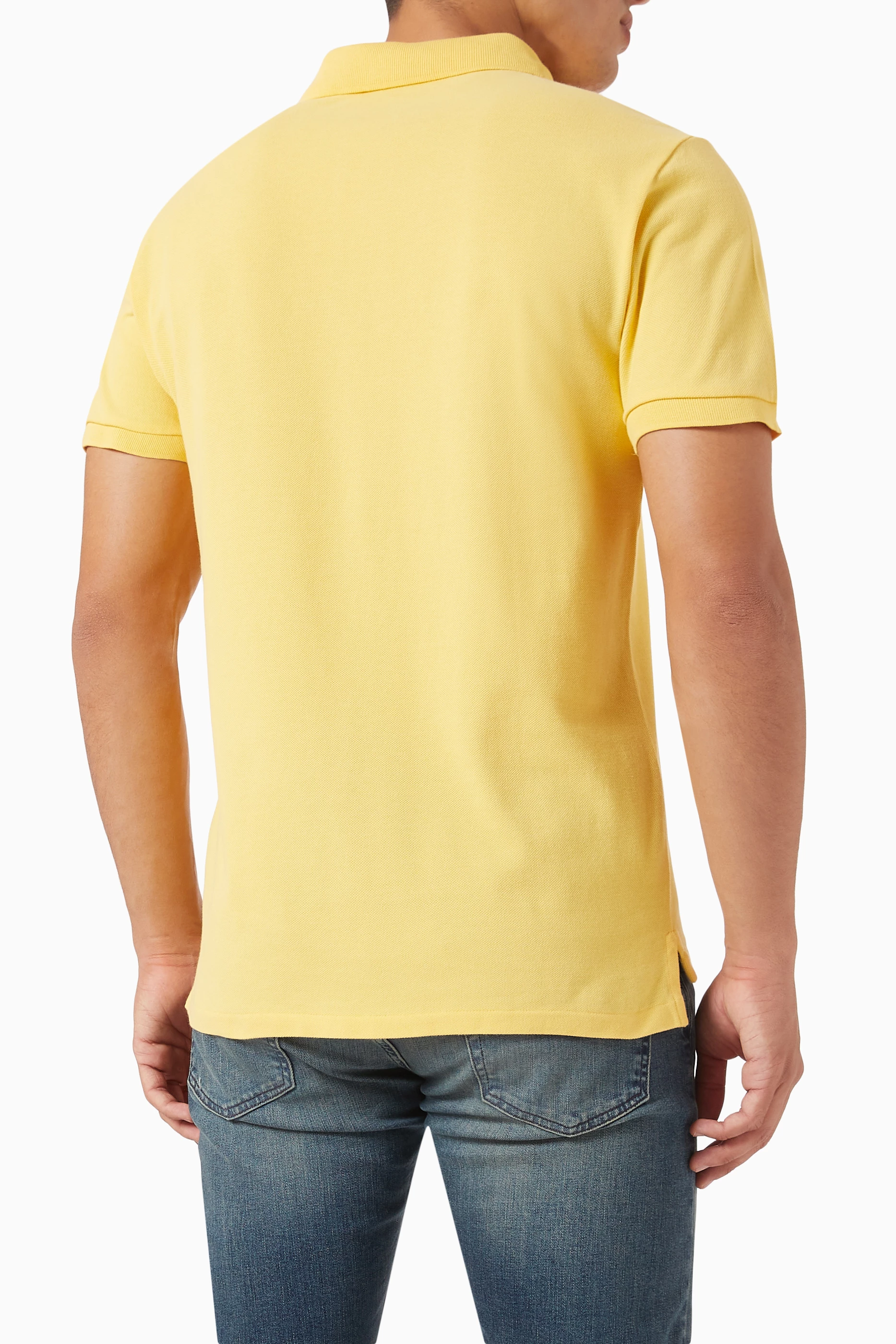 Mens yellow polo store shirt