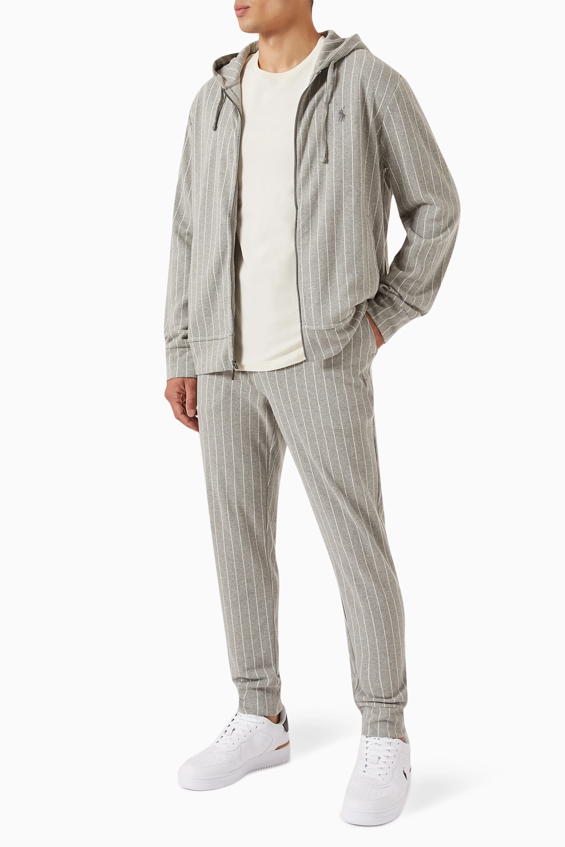 Striped sales hoodie men