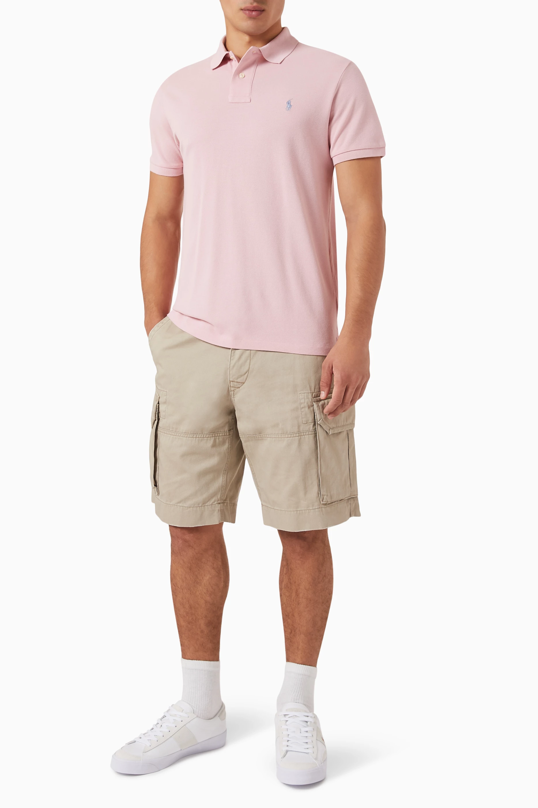 Pink polo store shirts mens