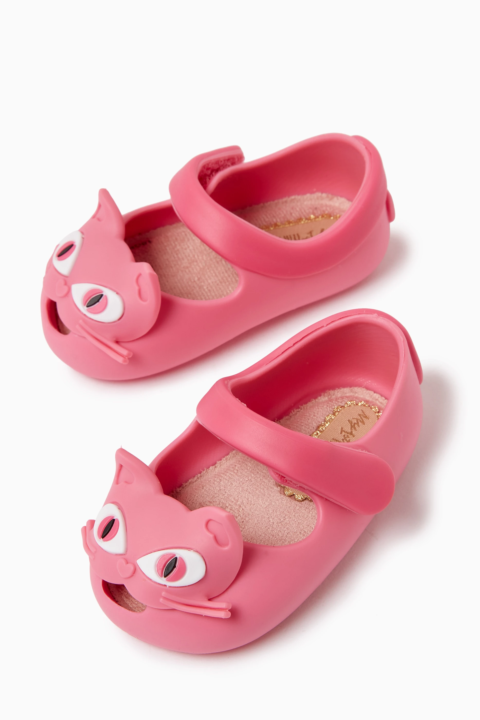 Mini melissa hotsell pink cat shoes