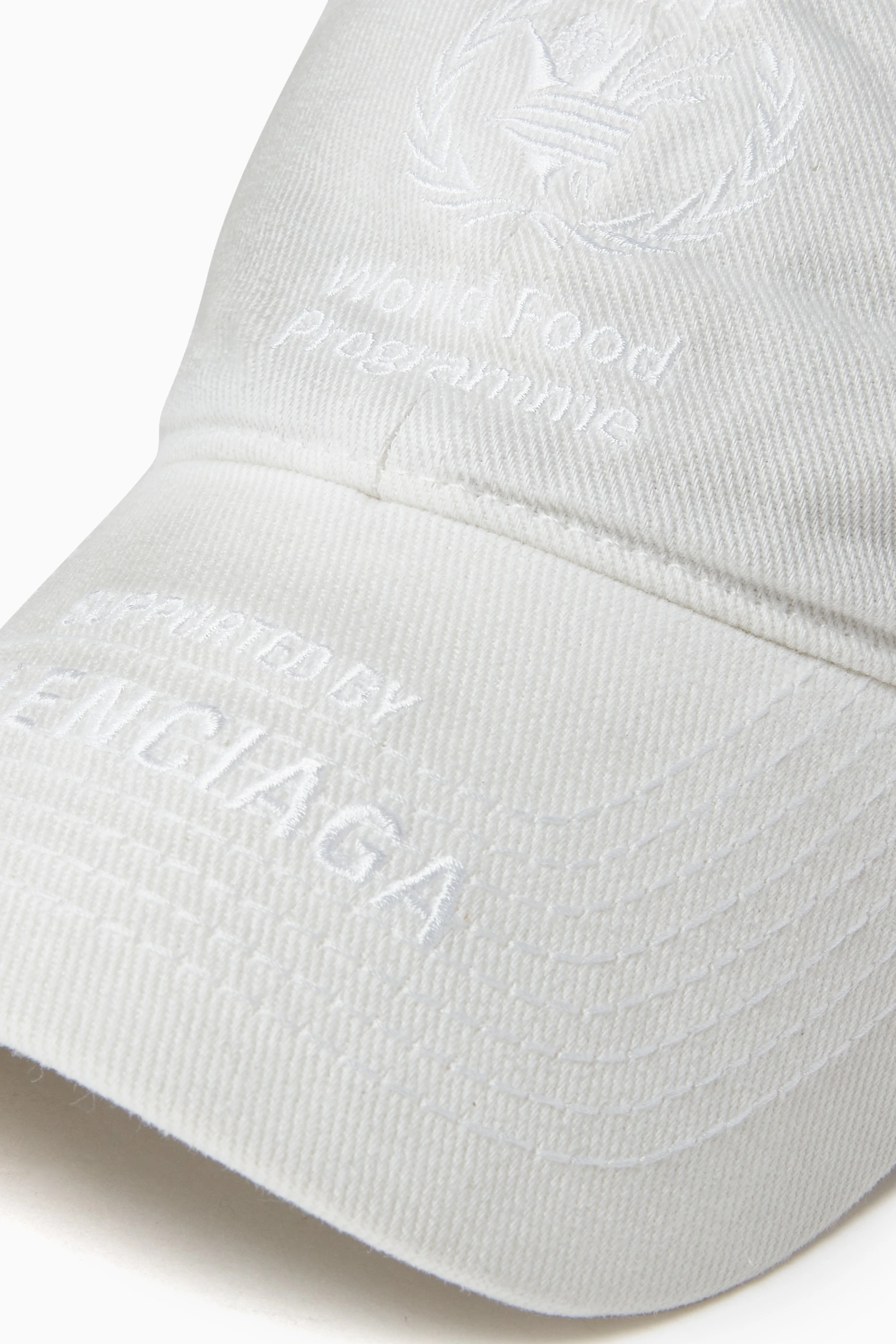 Buy Balenciaga White WFP Baseball Cap in Cotton Drill for UNISEX