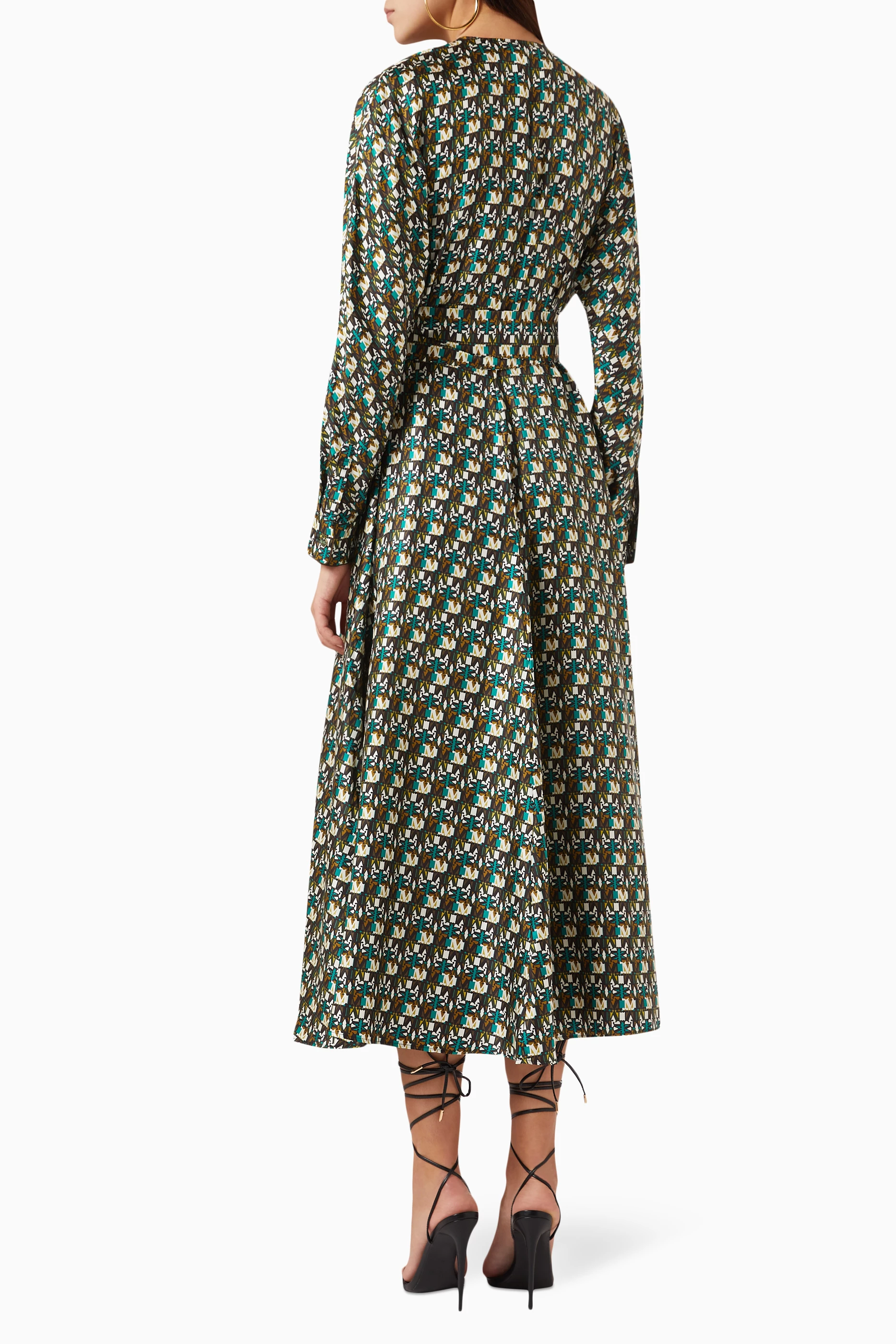 Buy Max Mara Multicolour Corone Printed Wrap Dress in Silk for