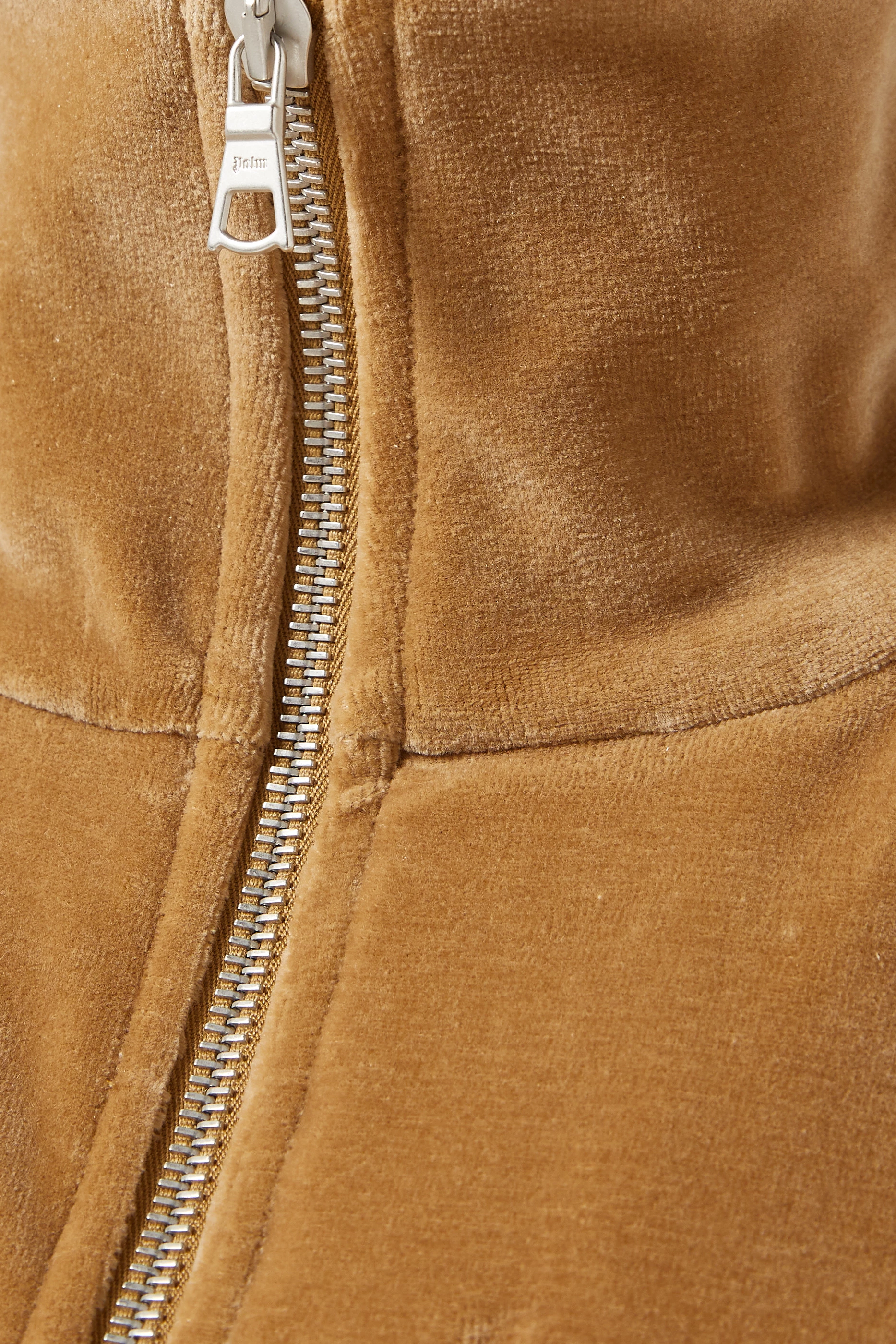 Buy Palm Angels Neutral Side strip Track Jacket in Velvet for