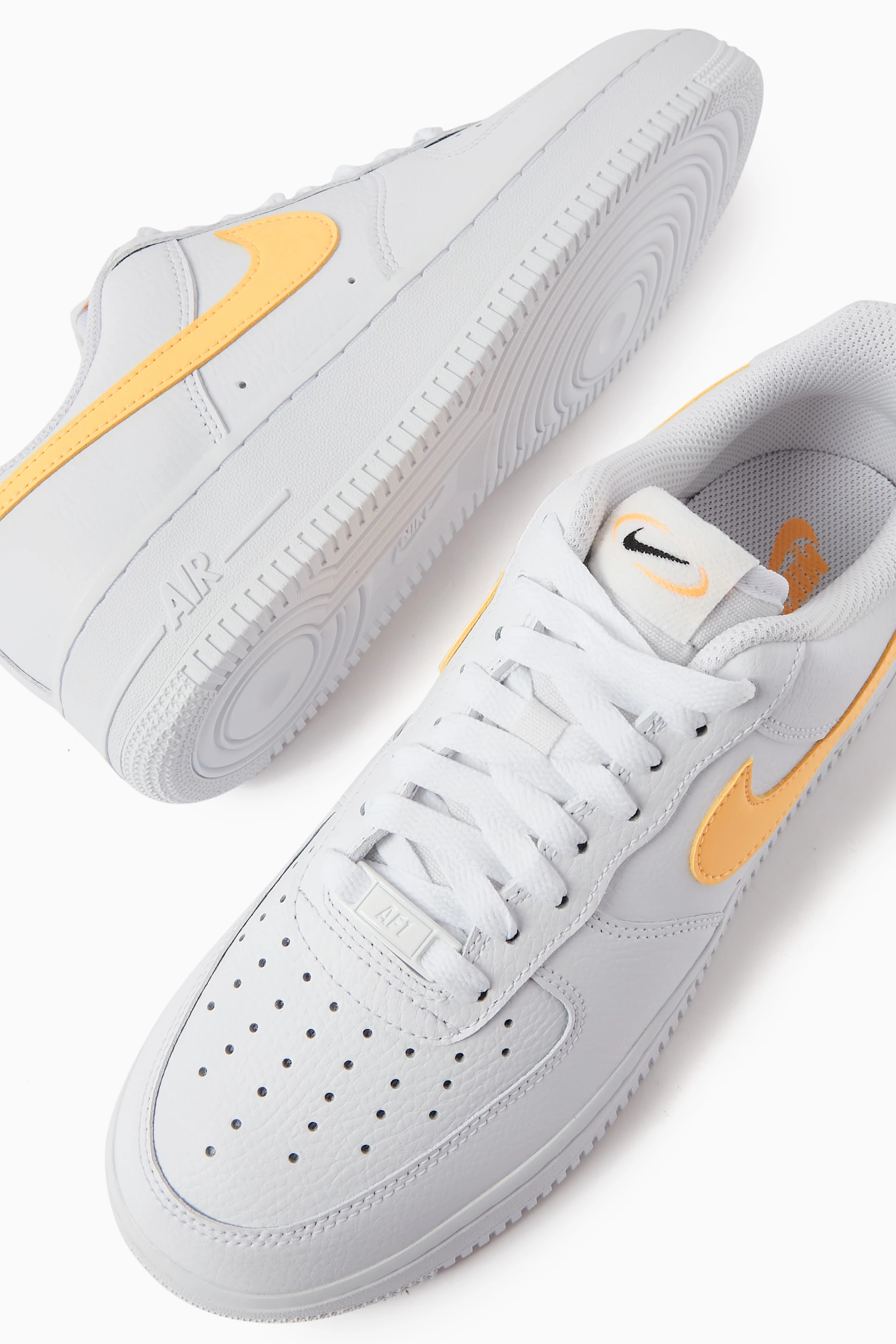 Buy Nike Orange Air Force 1 Low top Sneakers in Leather for Women