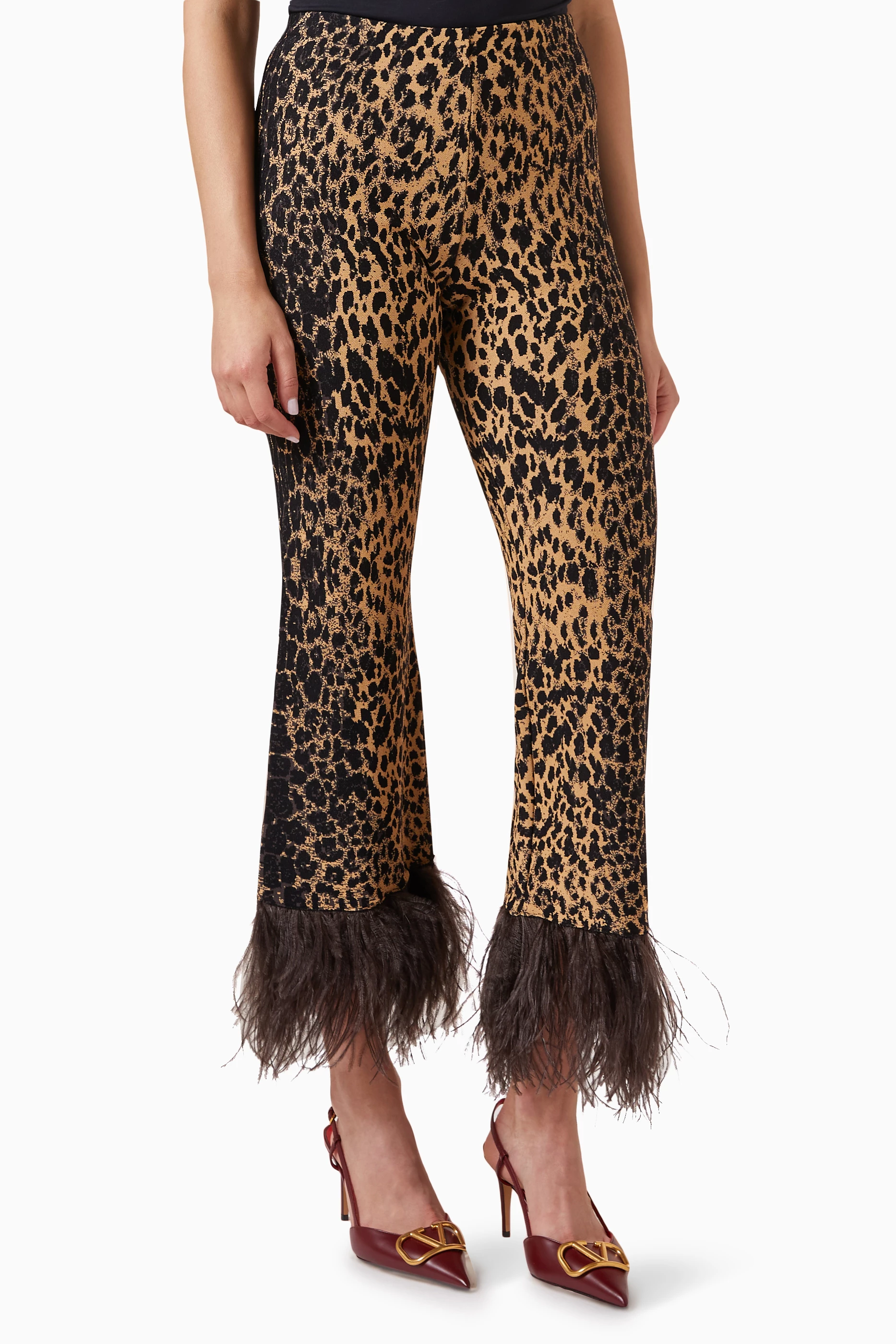 Flared pants hot sale animal print