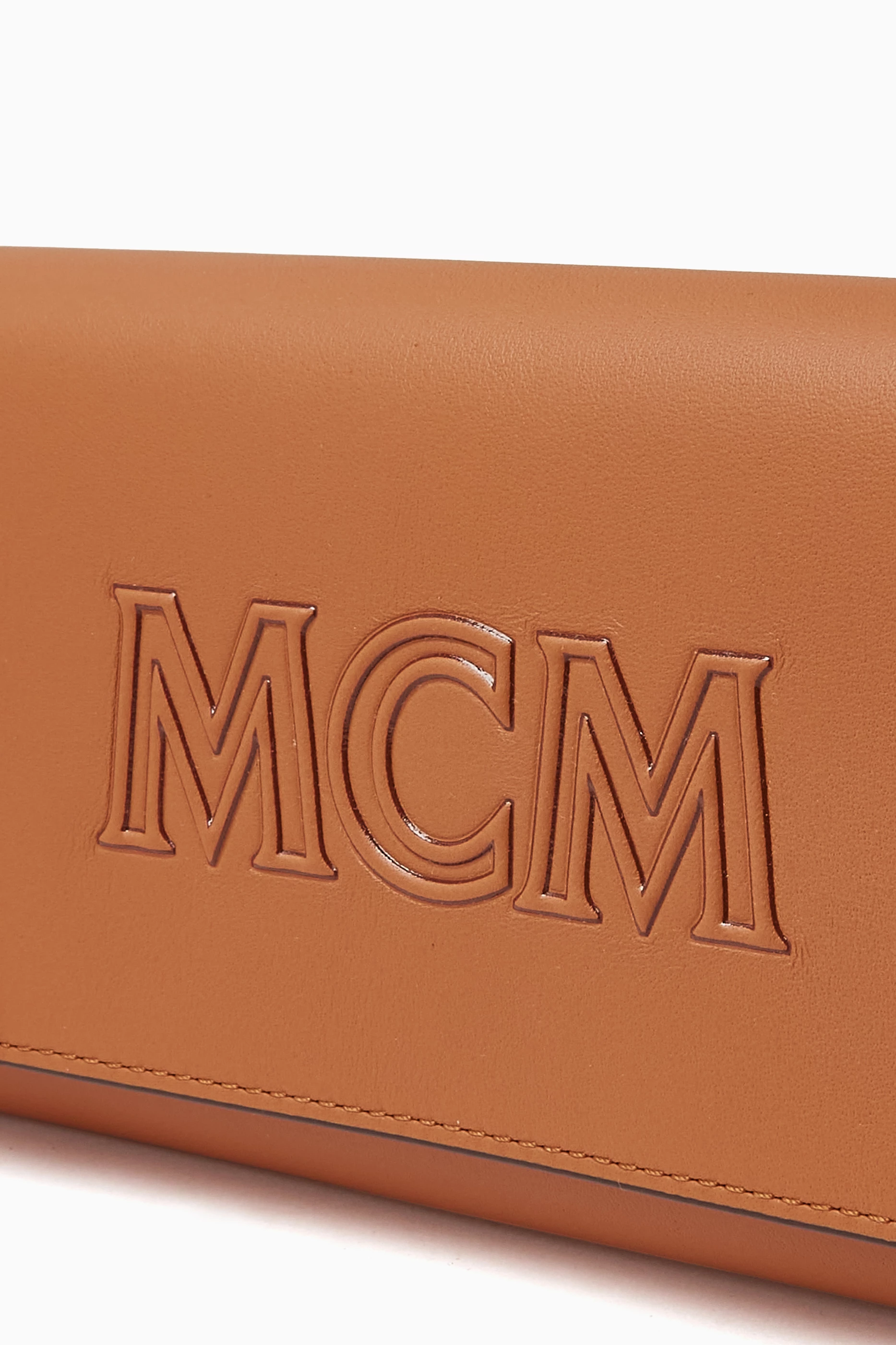 MCM Small Aren wallet for Men - Brown in UAE
