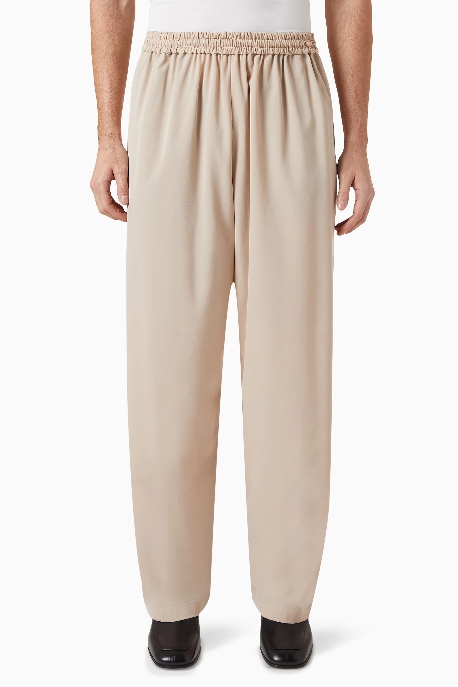 Buy Acne Studios Neutral Trousers in Wool Blend for Men in UAE