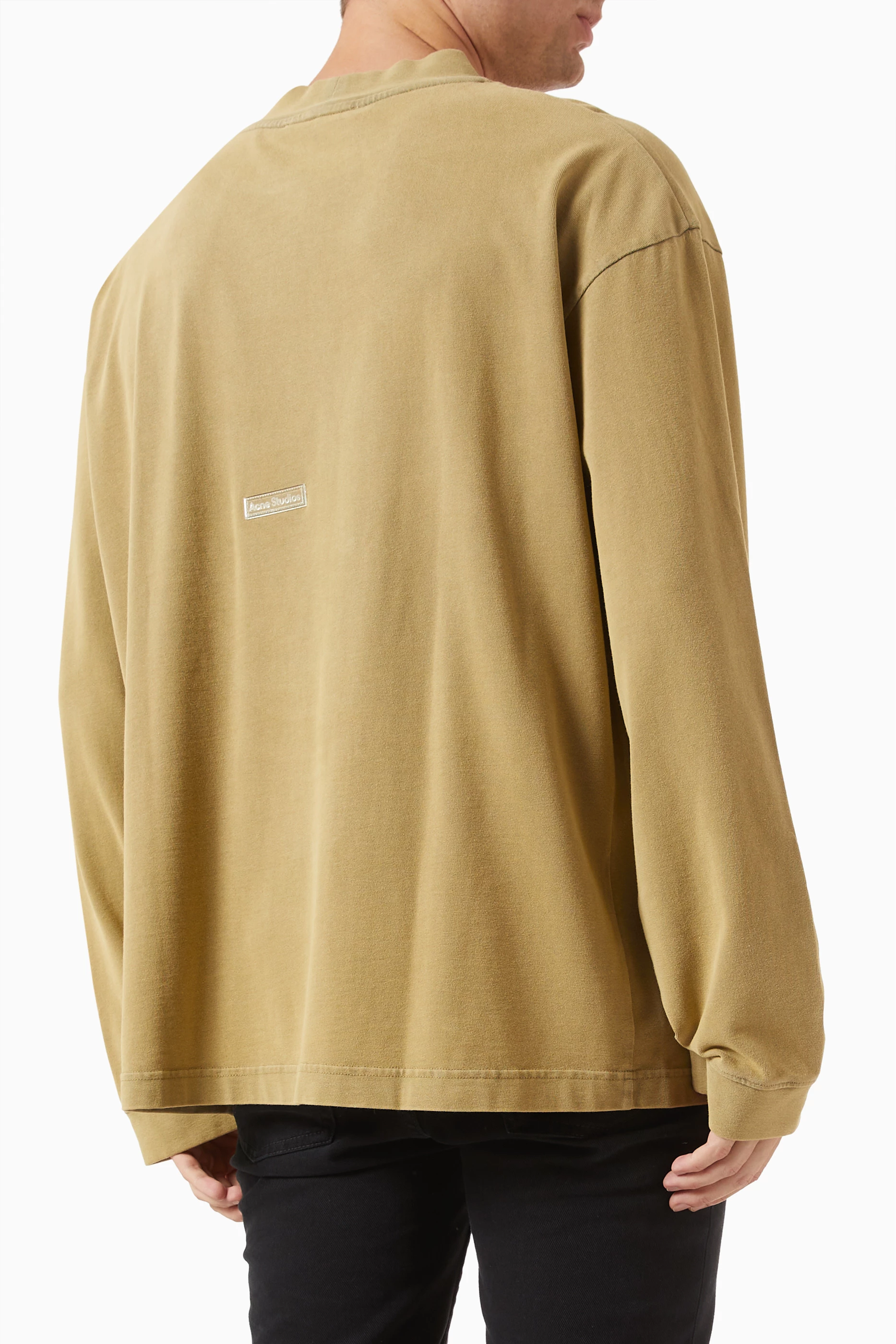 Buy Acne Studios Green Logo Patch Sweatshirt in Cotton for Men in