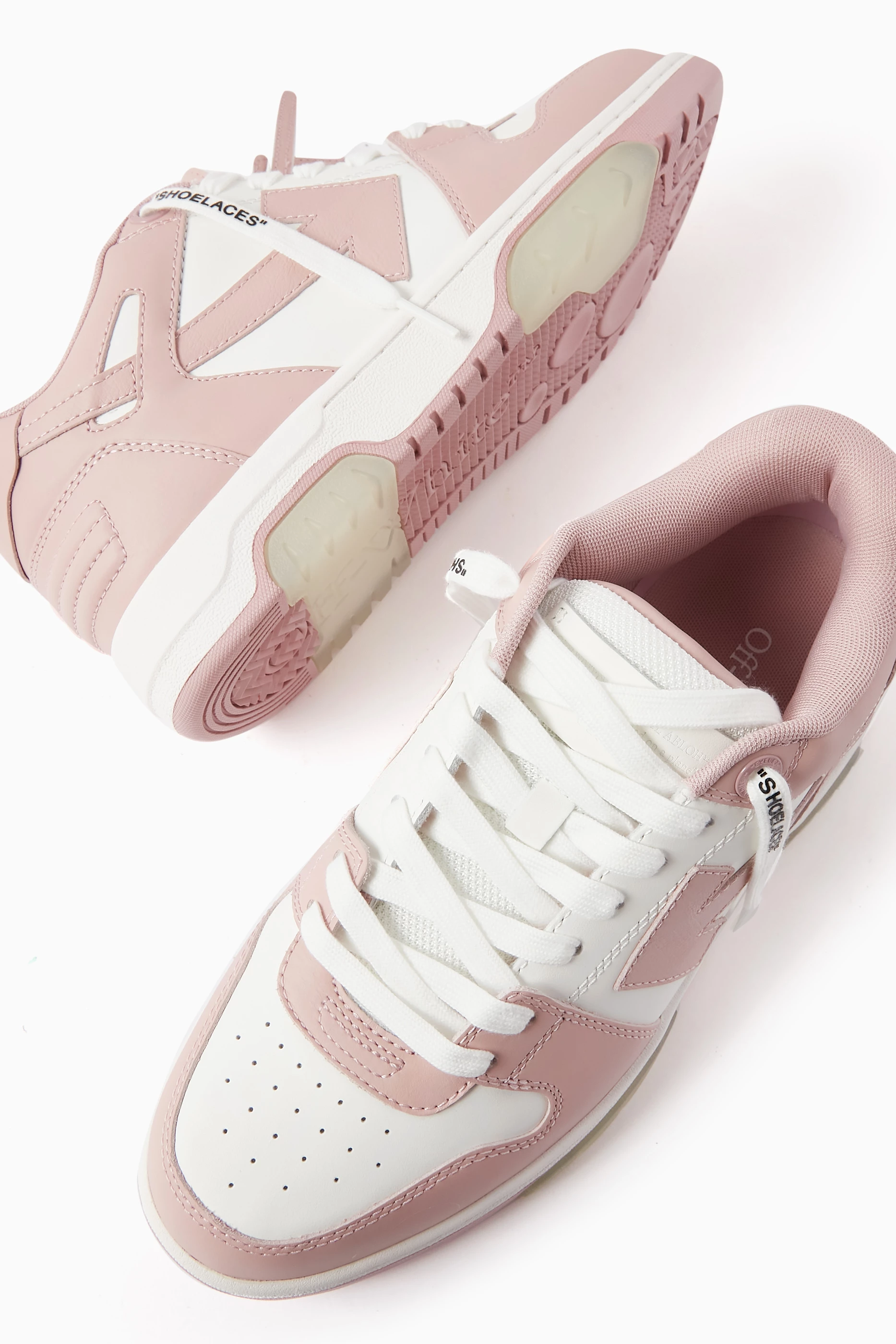 Women's Luxury Sneakers - Out of Office Sneakers in white and pink leather  Off-White