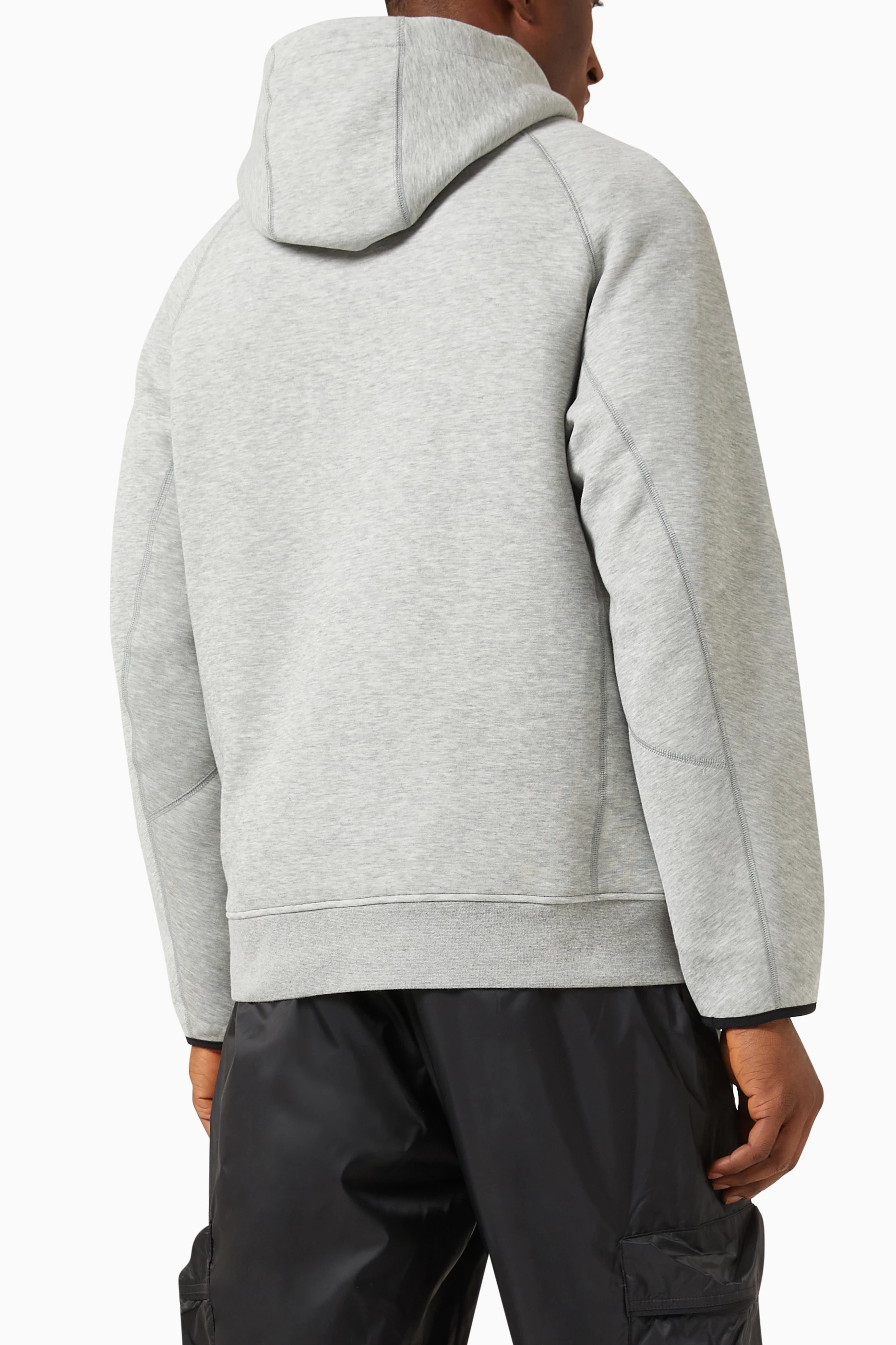 Buy Nike Grey Logo Hoodie in Tech Fleece for Men in UAE Ounass