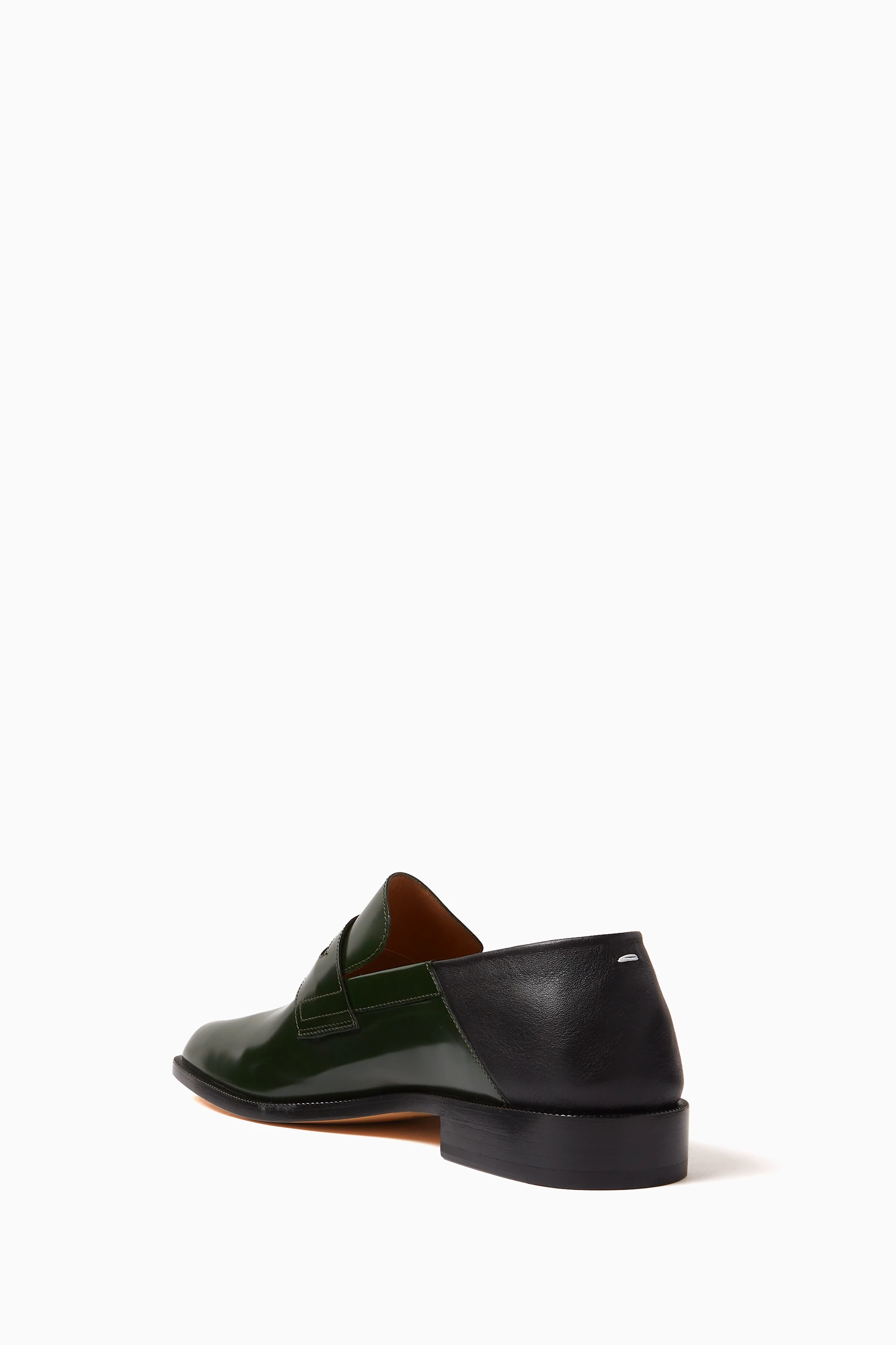 Buy Maison Margiela Blue Tabi Split toe Loafers in Leather for Men