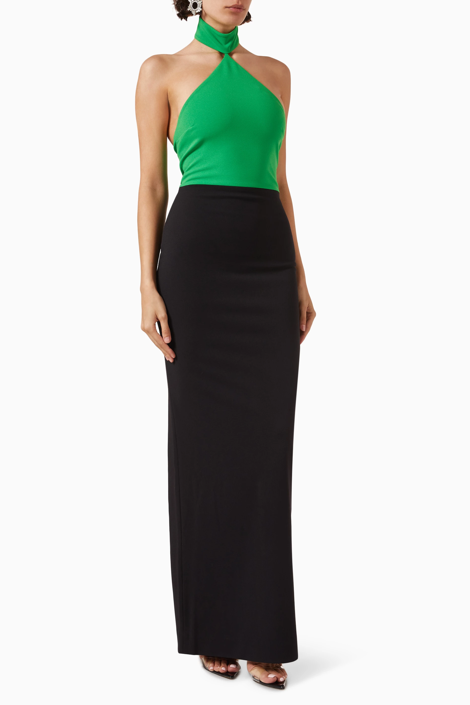 Buy Solace London Green Blanca Maxi Dress for Women in UAE Ounass