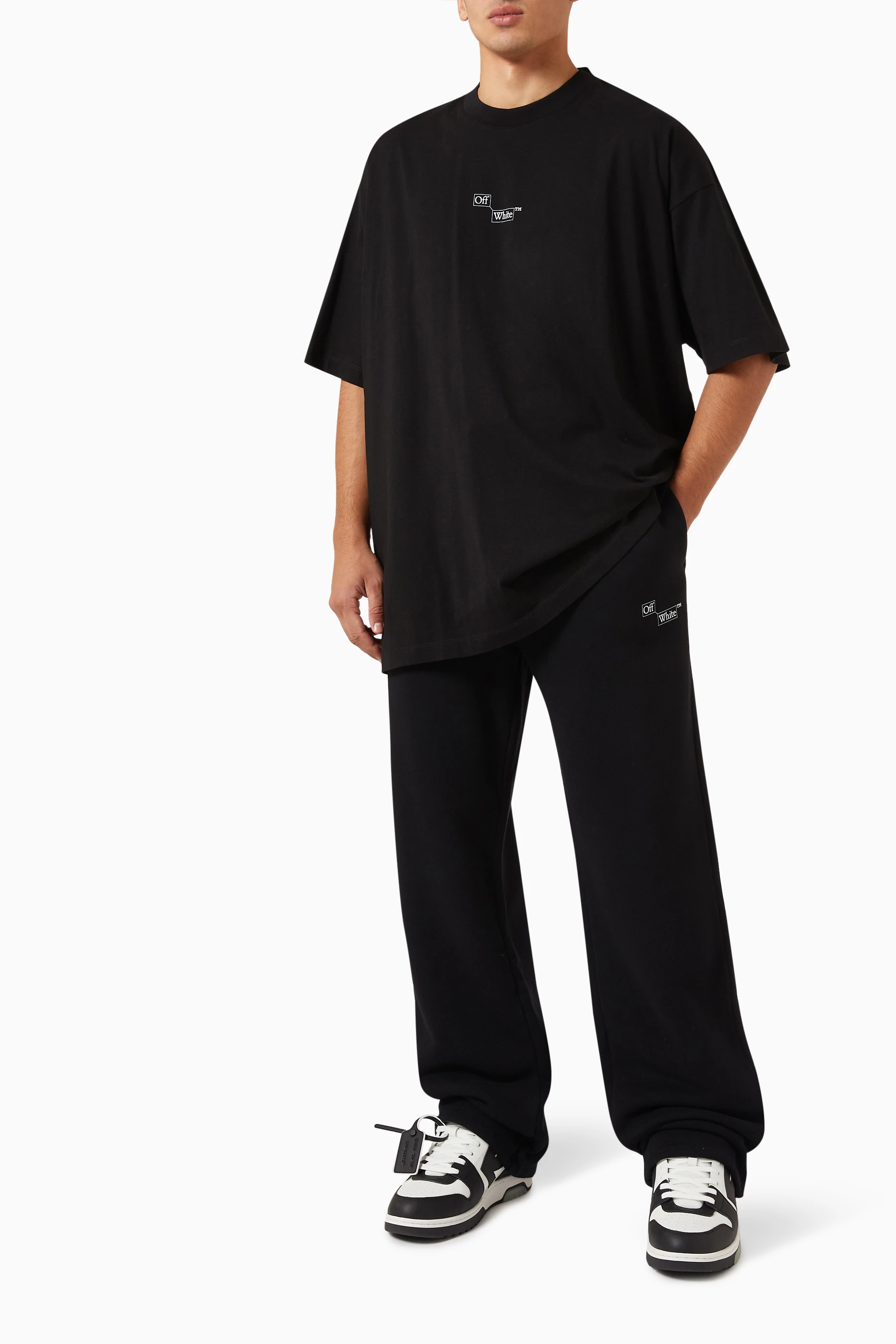 Buy Off White Black Blocks Book Oversized T shirt in Cotton for