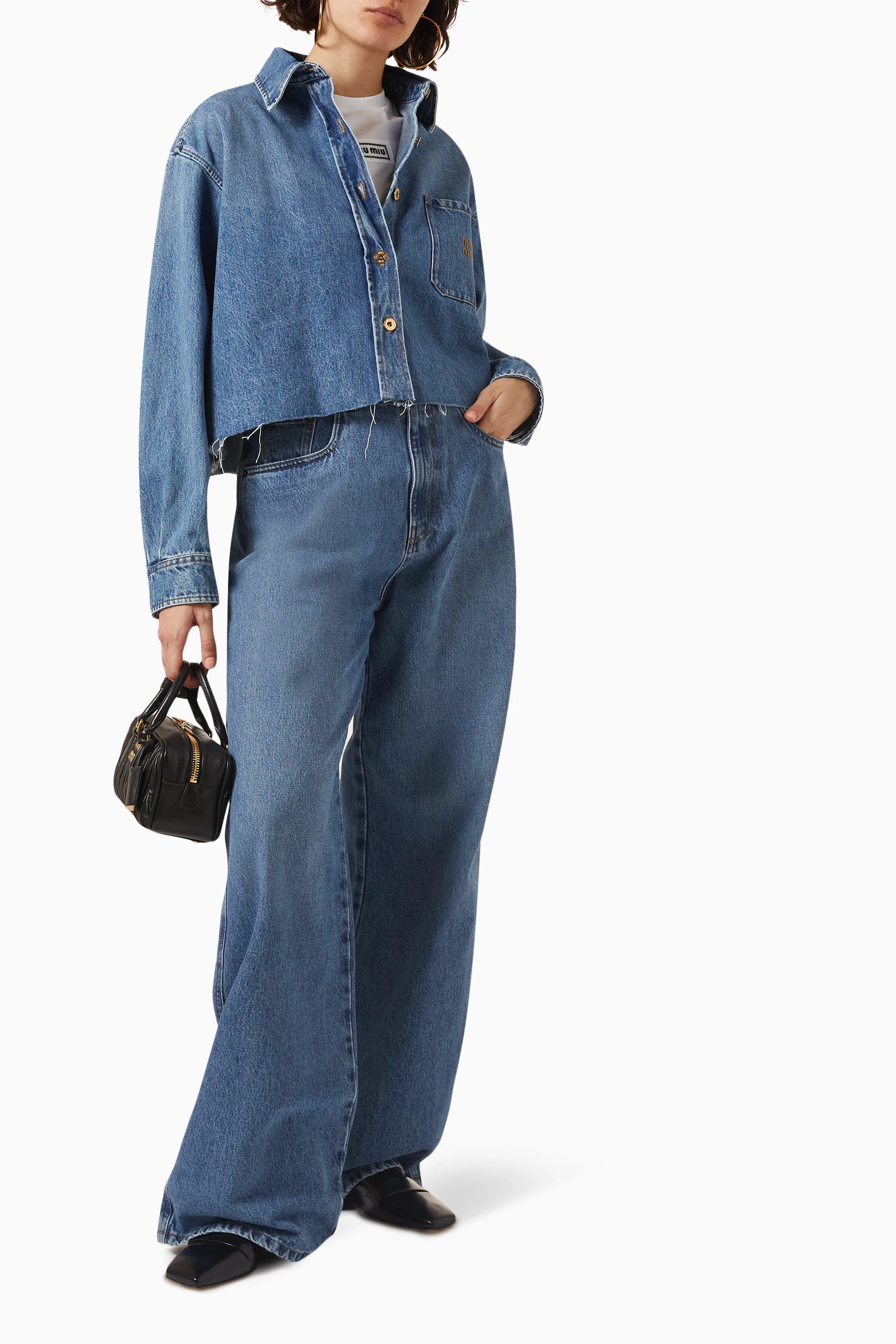 Miu miu denim sales shirt