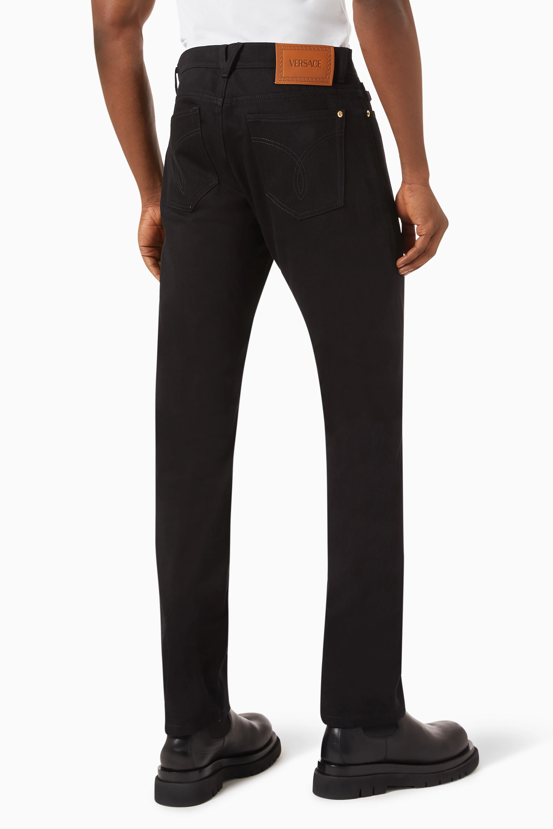 Versace black shop jeans mens