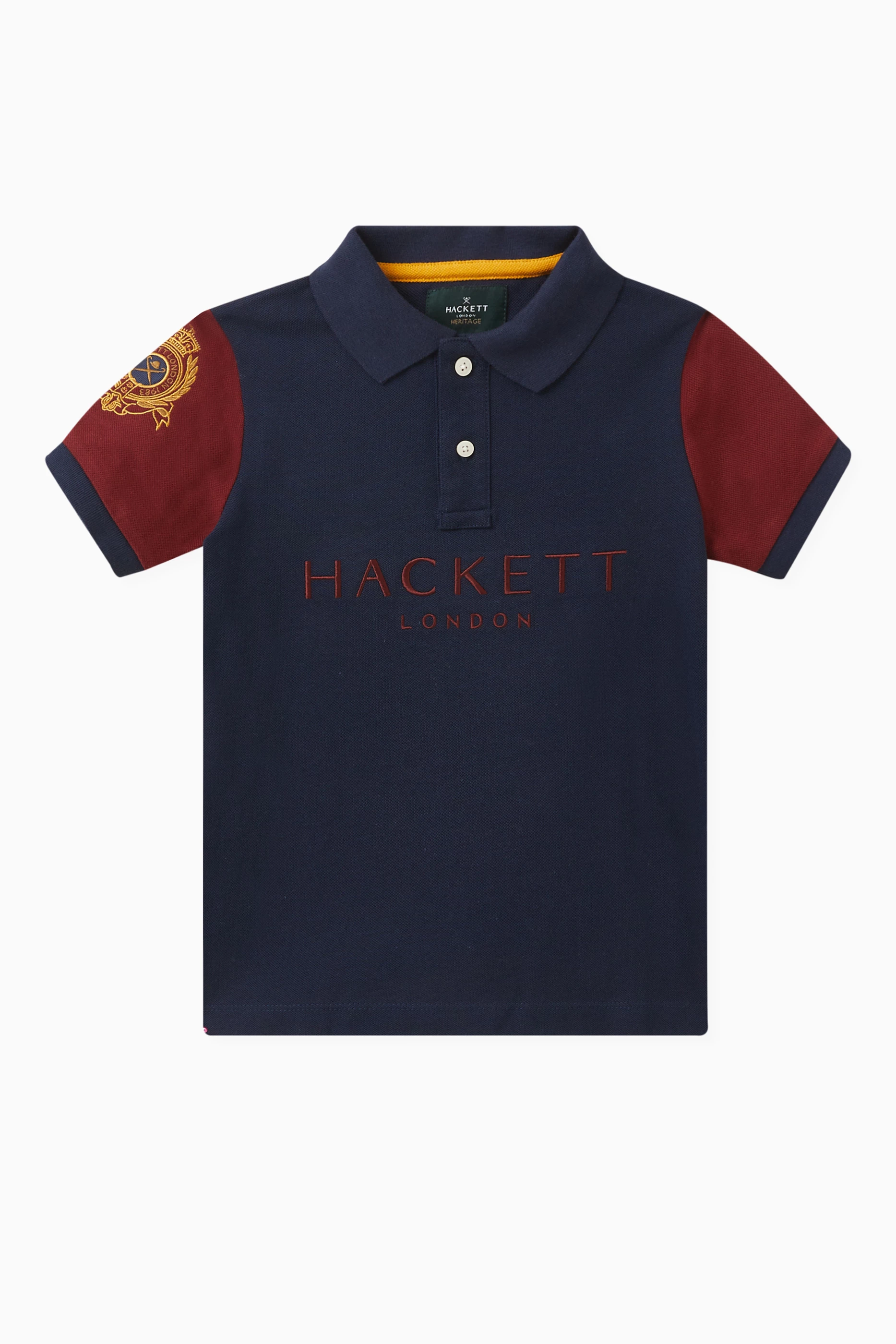 Buy Hackett London Blue Heritage Polo Shirt in Cotton Piqu for