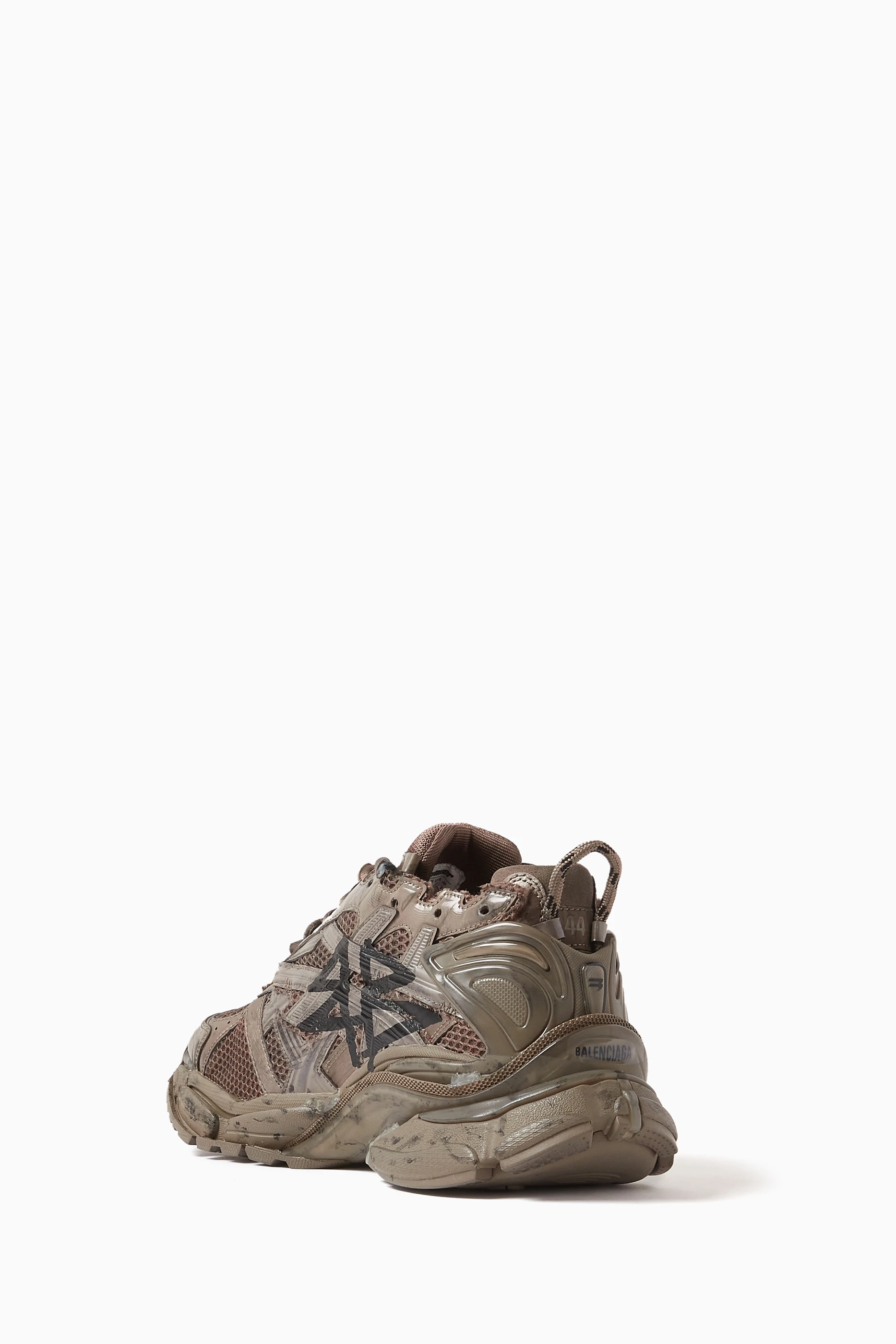 Buy Balenciaga Brown Graffiti Runner Sneakers in Mesh Nylon for Men in UAE Ounass
