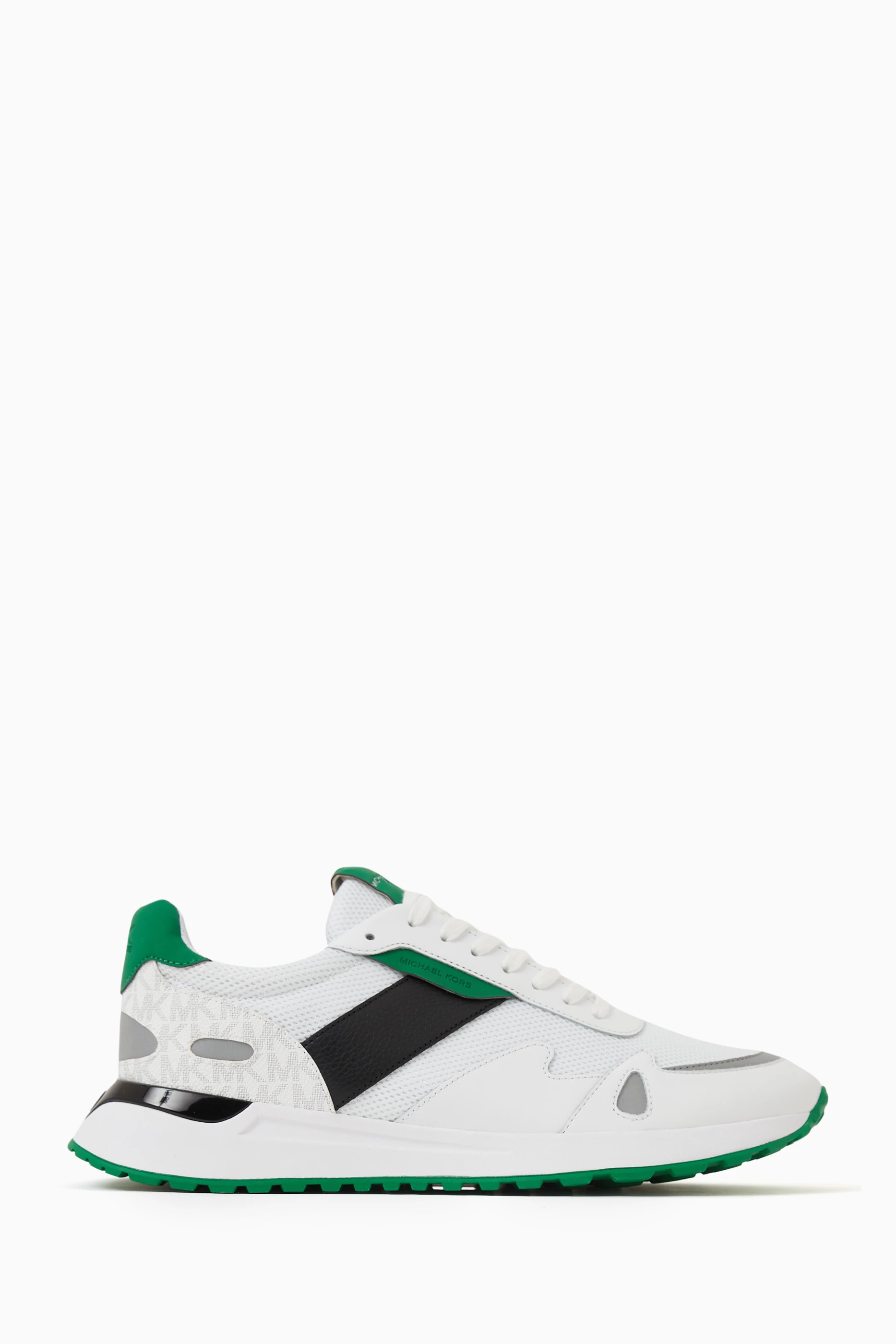 Buy Michael Kors White Miles Low Top Sneakers in Leather and Mesh
