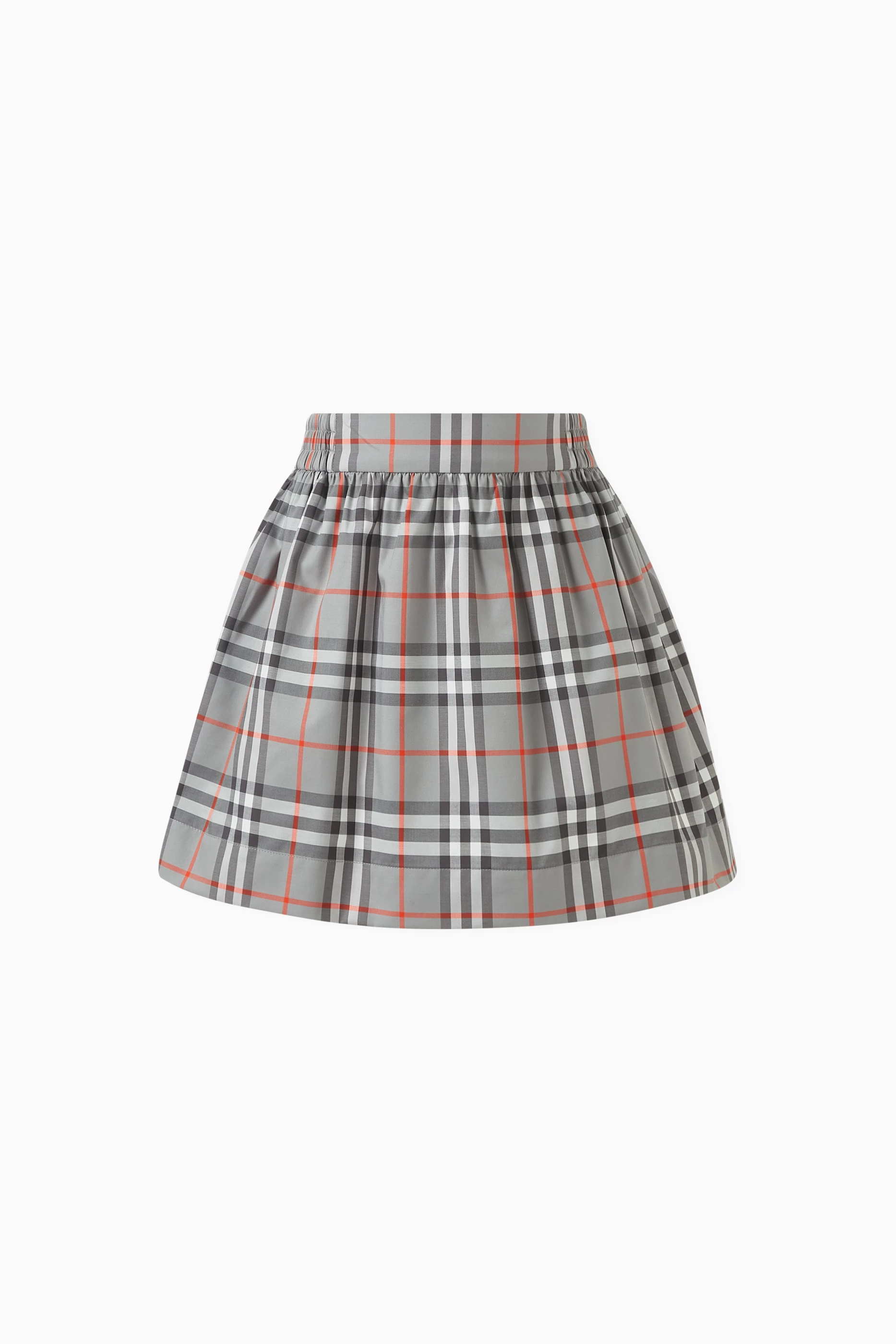 Buy Burberry Grey Kelsey Skirt in Cotton for Girls in UAE Ounass