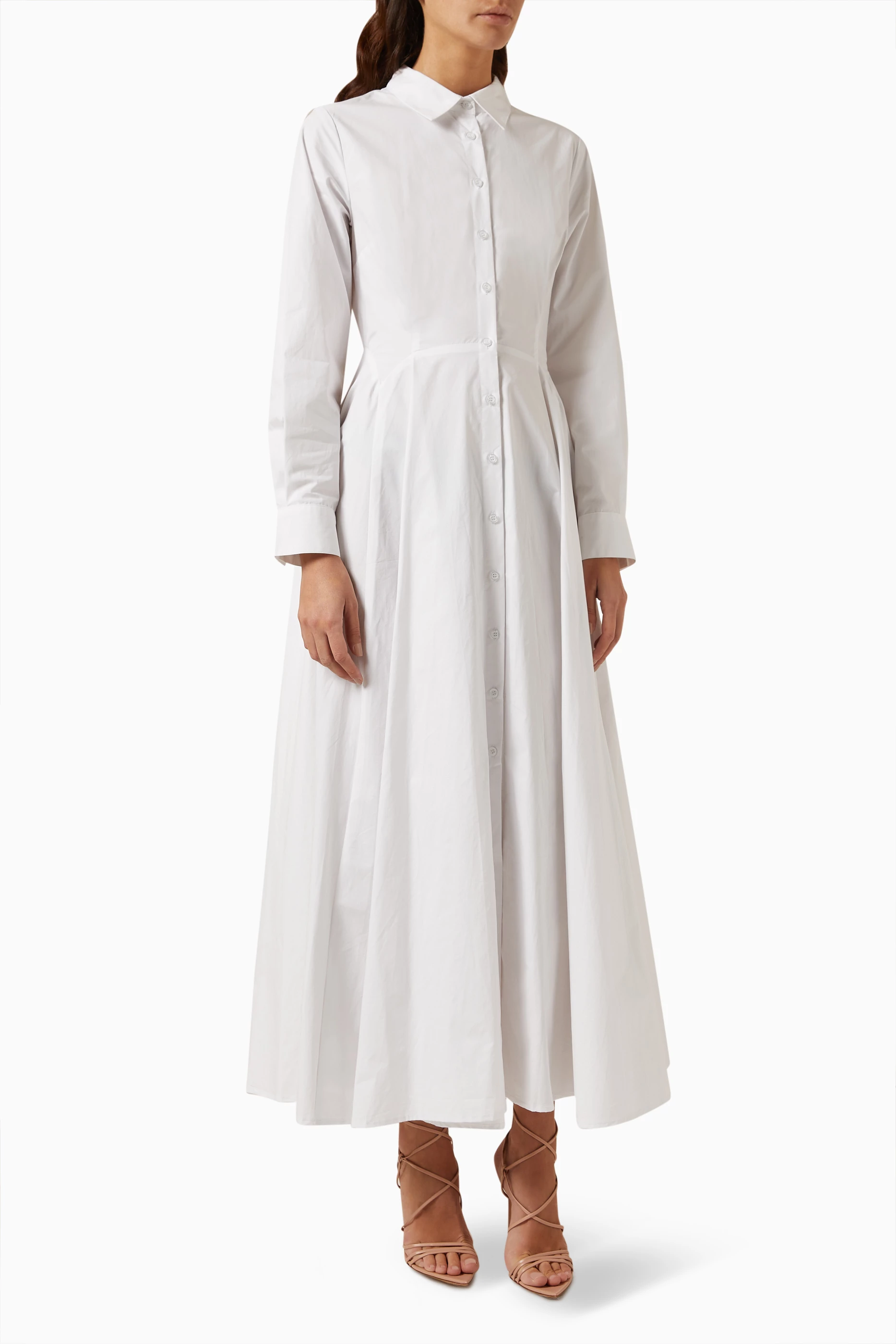 Buy Mossman White Fixation Maxi Shirt Dress in Cotton for Women in UAE Ounass