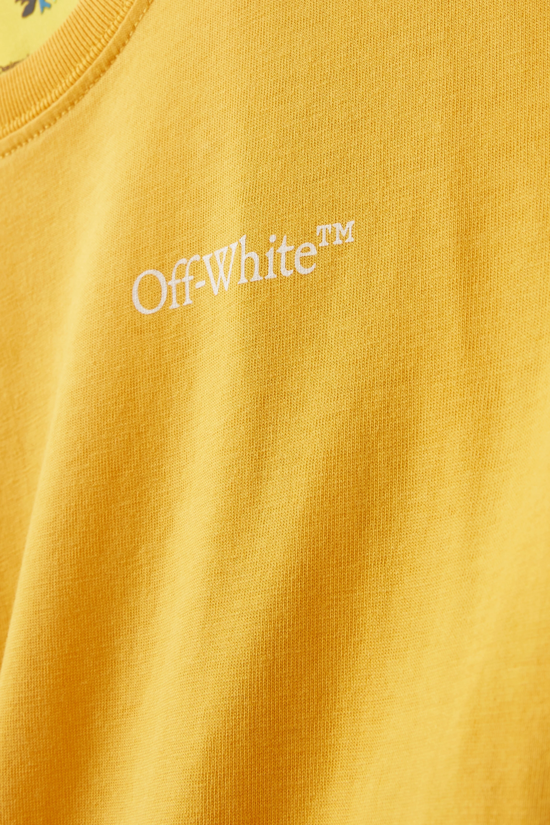 Buy Off White Yellow Logo print T shirt in Cotton for Boys in UAE