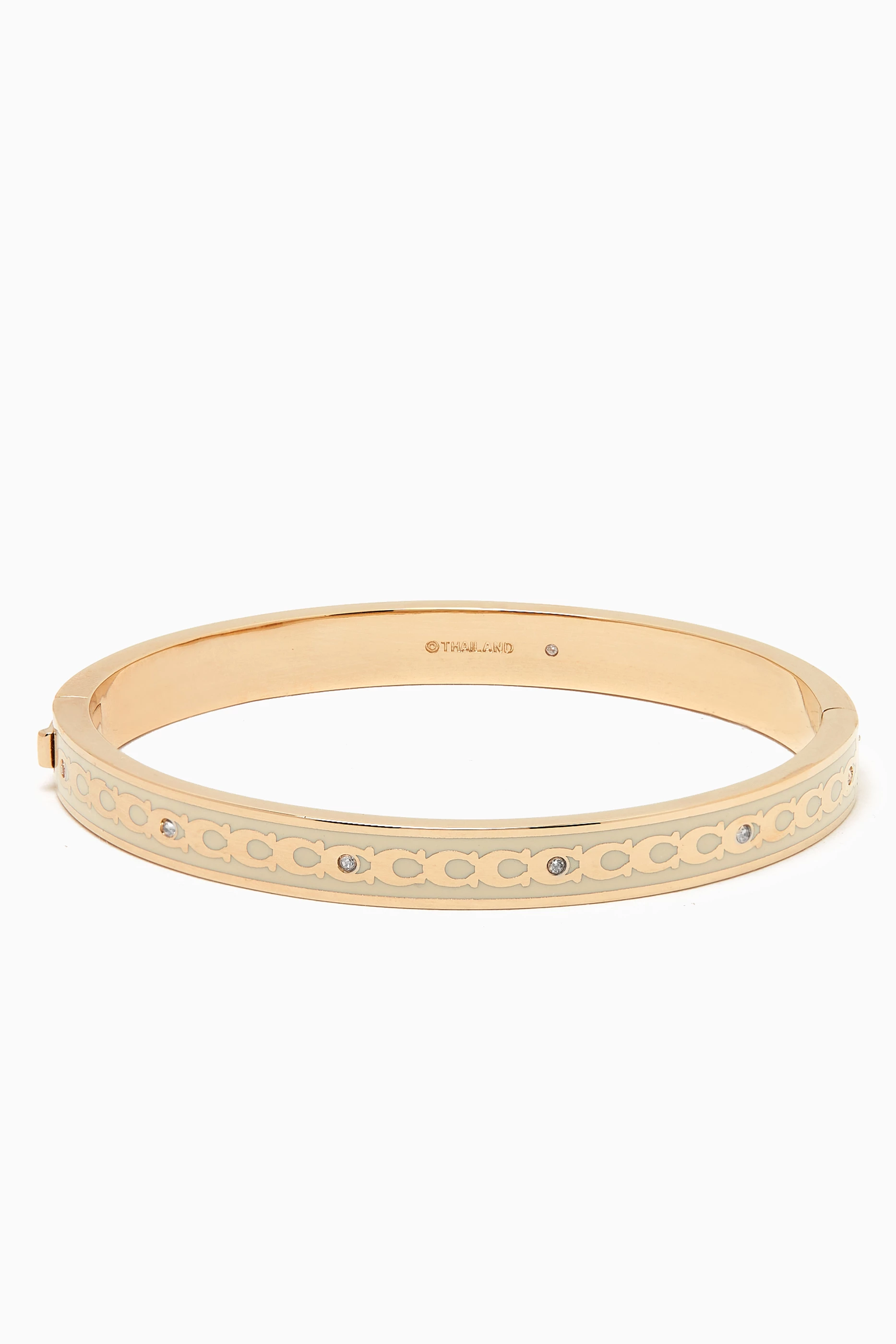 Buy Coach White C Signature Bangle Bracelet in Metal for Women in