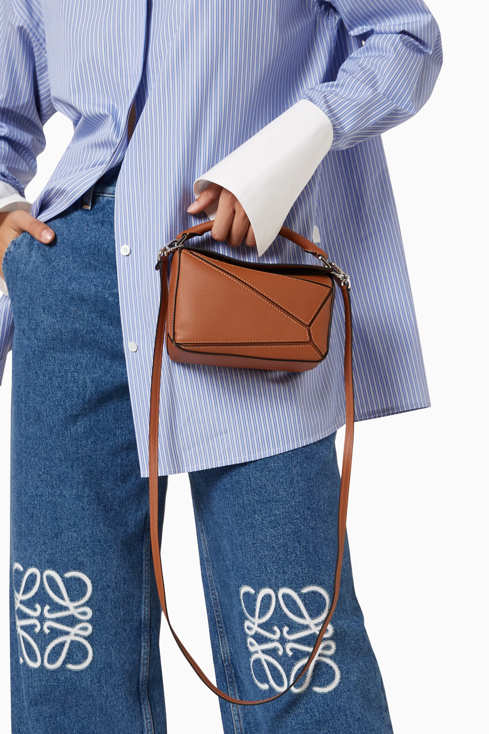 Loewe mini best sale puzzle bag tan