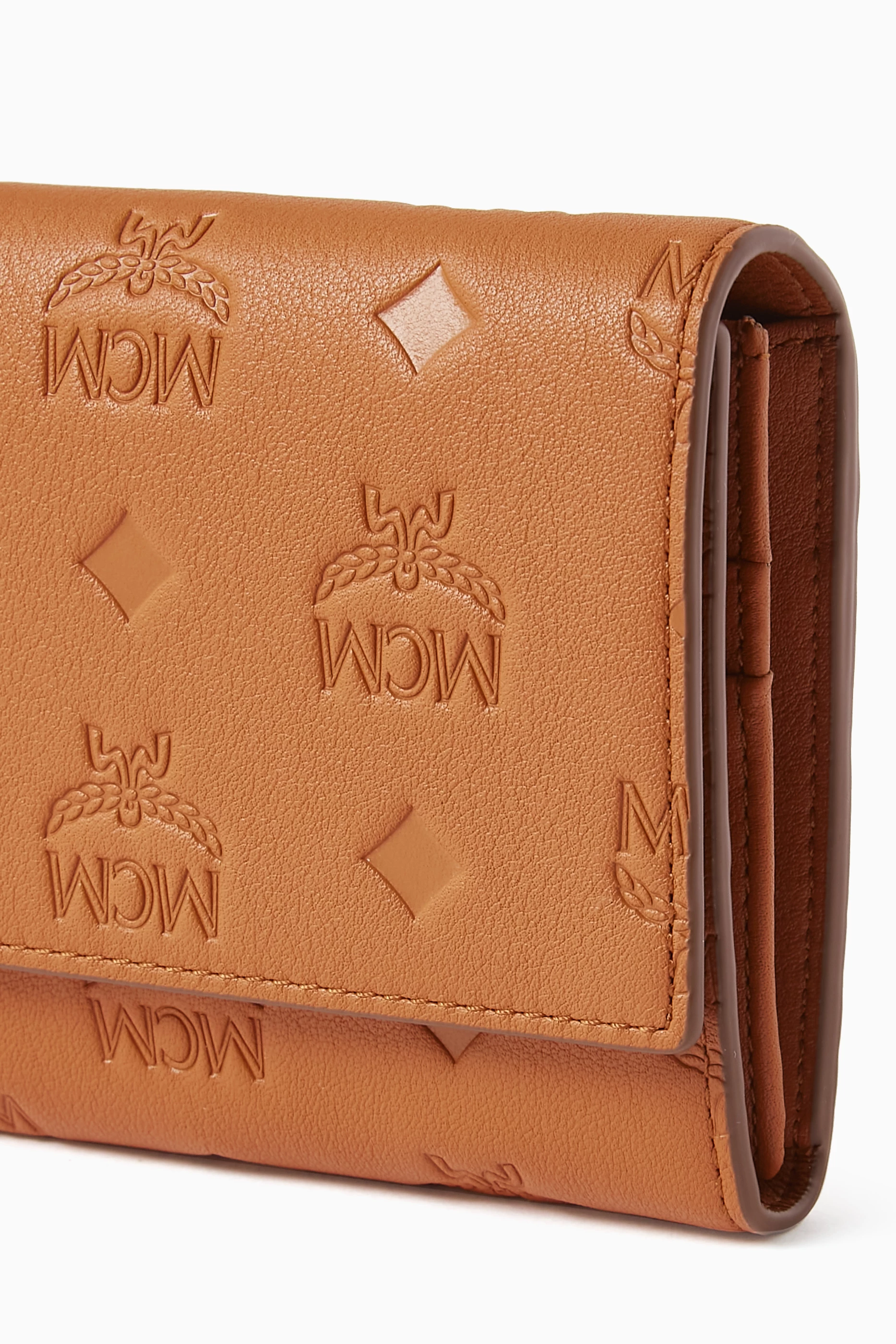 MCM Small Aren wallet for Men - Brown in UAE