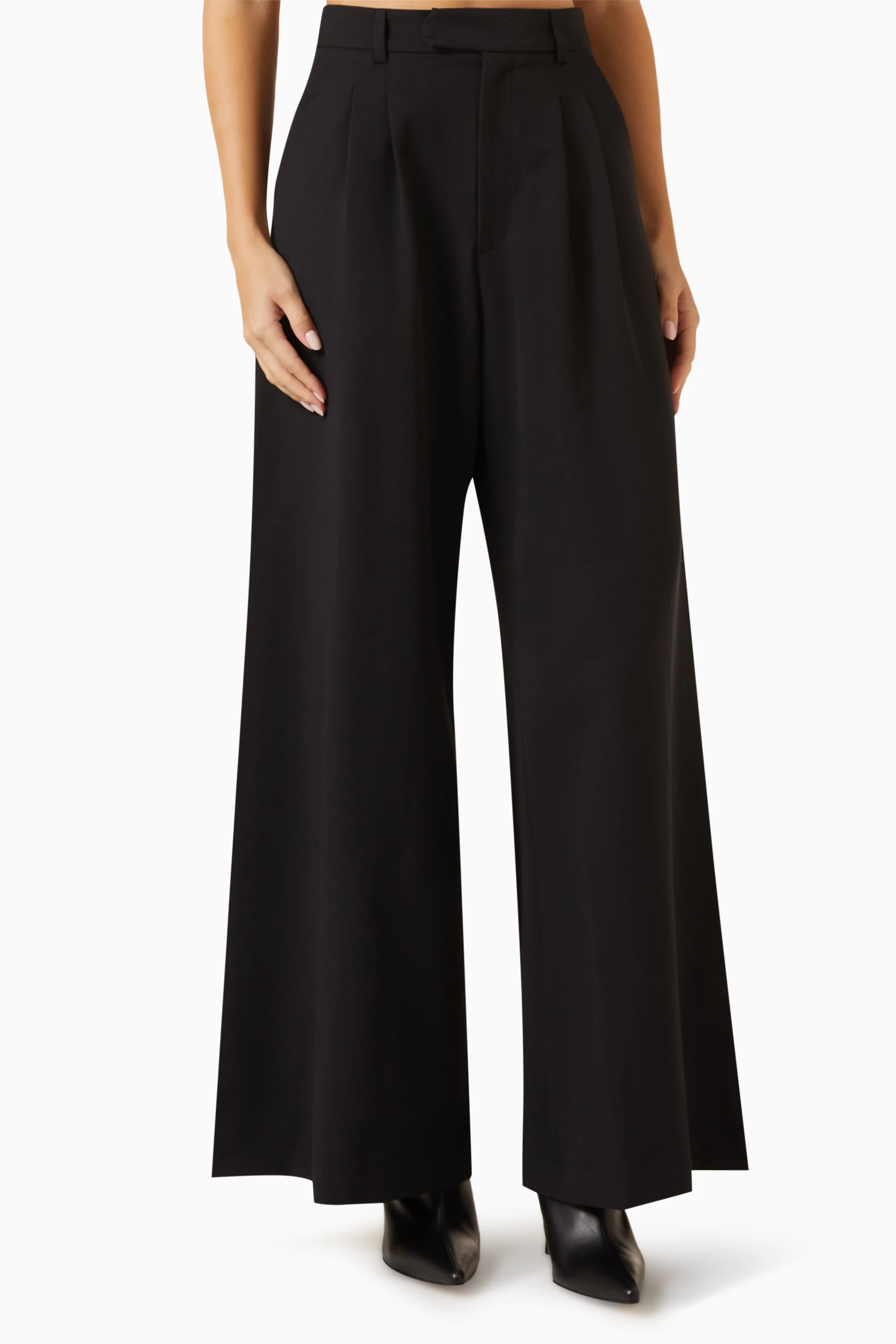 UBANT Women Fashion casual wide-leg pants dance trousers yoga pants loose  flared pants (Black, XXL) price in UAE,  UAE