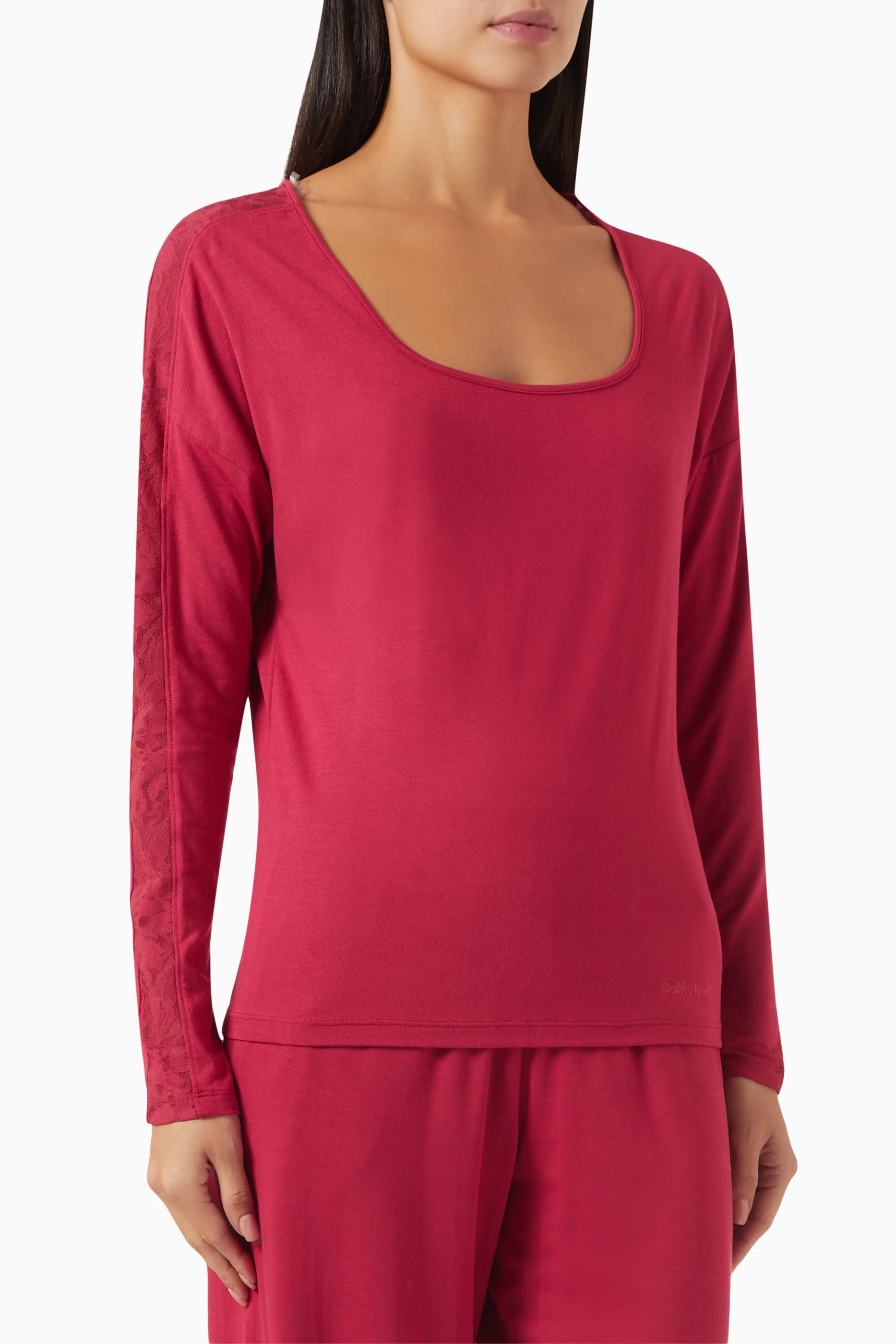 Buy Calvin Klein Red Intrinsic Pyjama Top in Stretch Modal jersey