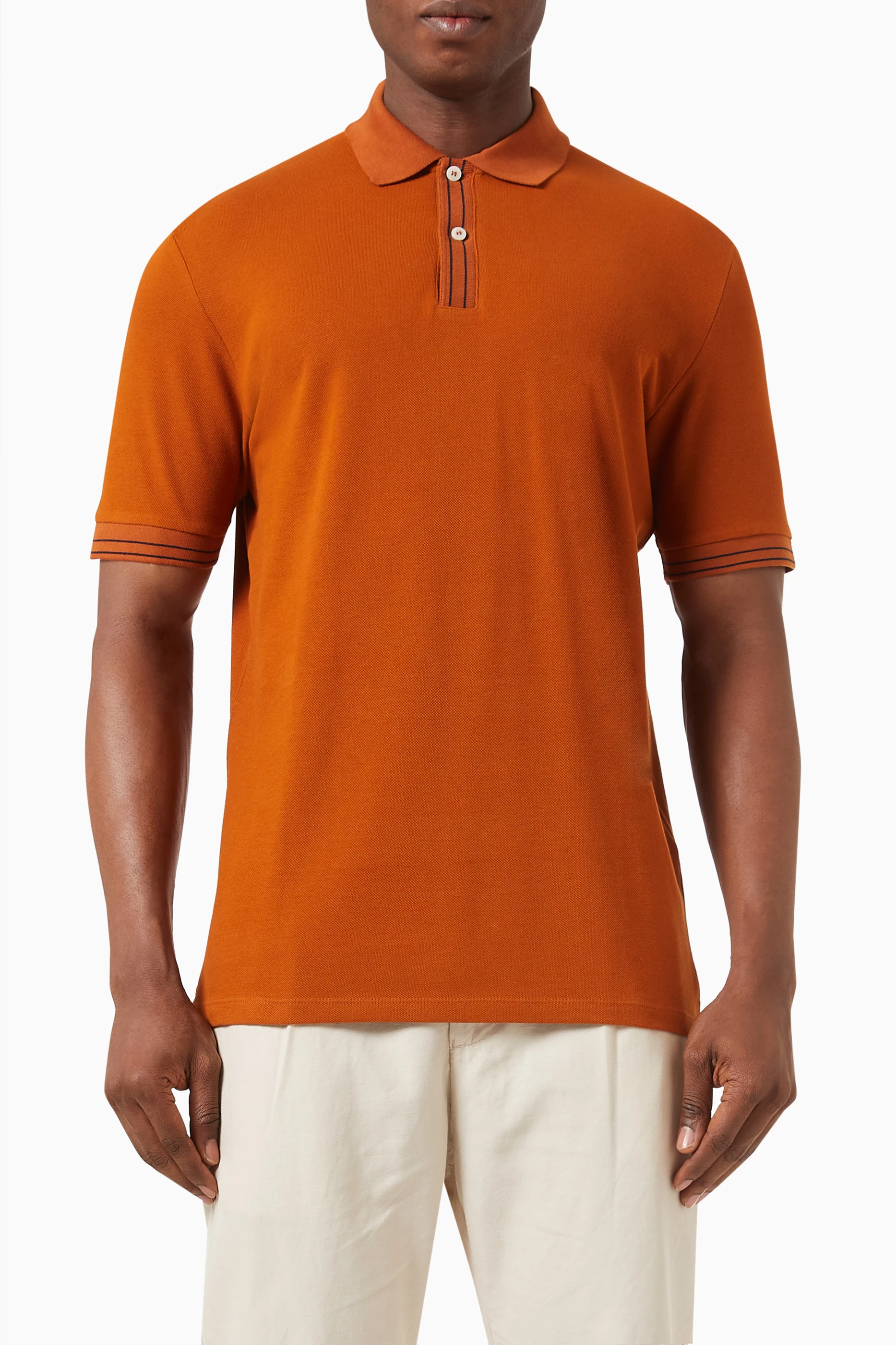 Buy Selected Homme Orange Freddy Polo Shirt in Cotton piqu for Men in UAE Ounass
