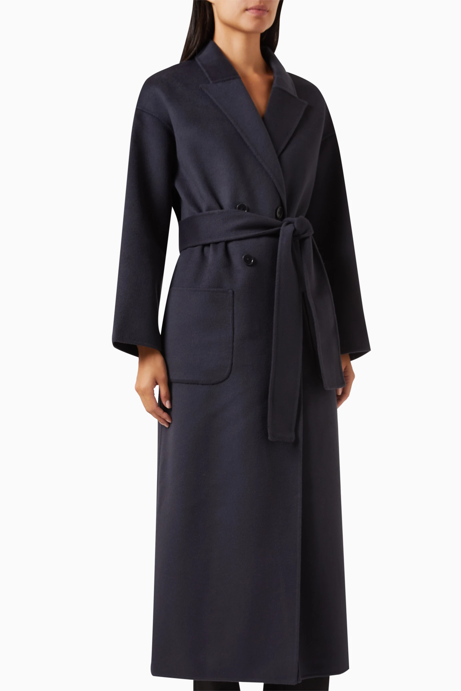 Buy ANINE BING Blue Dylan Maxi Coat in Wool and Cashmere for