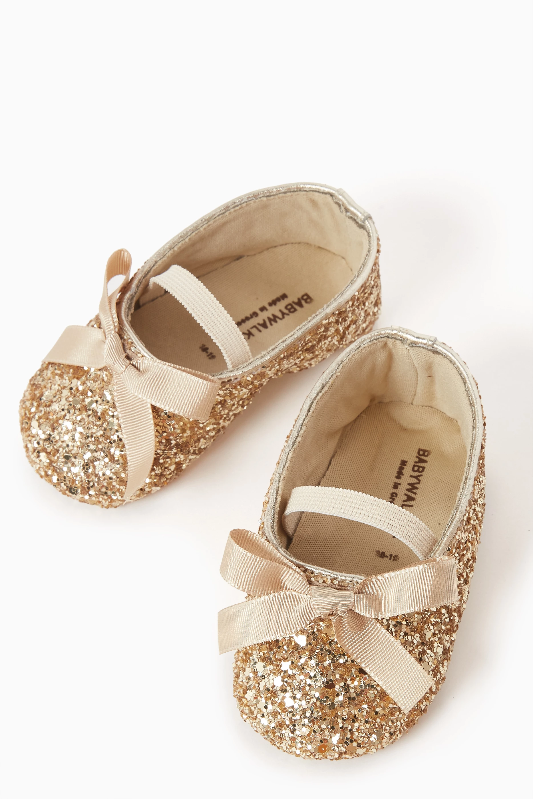 Gold glitter shoes for baby girl discount
