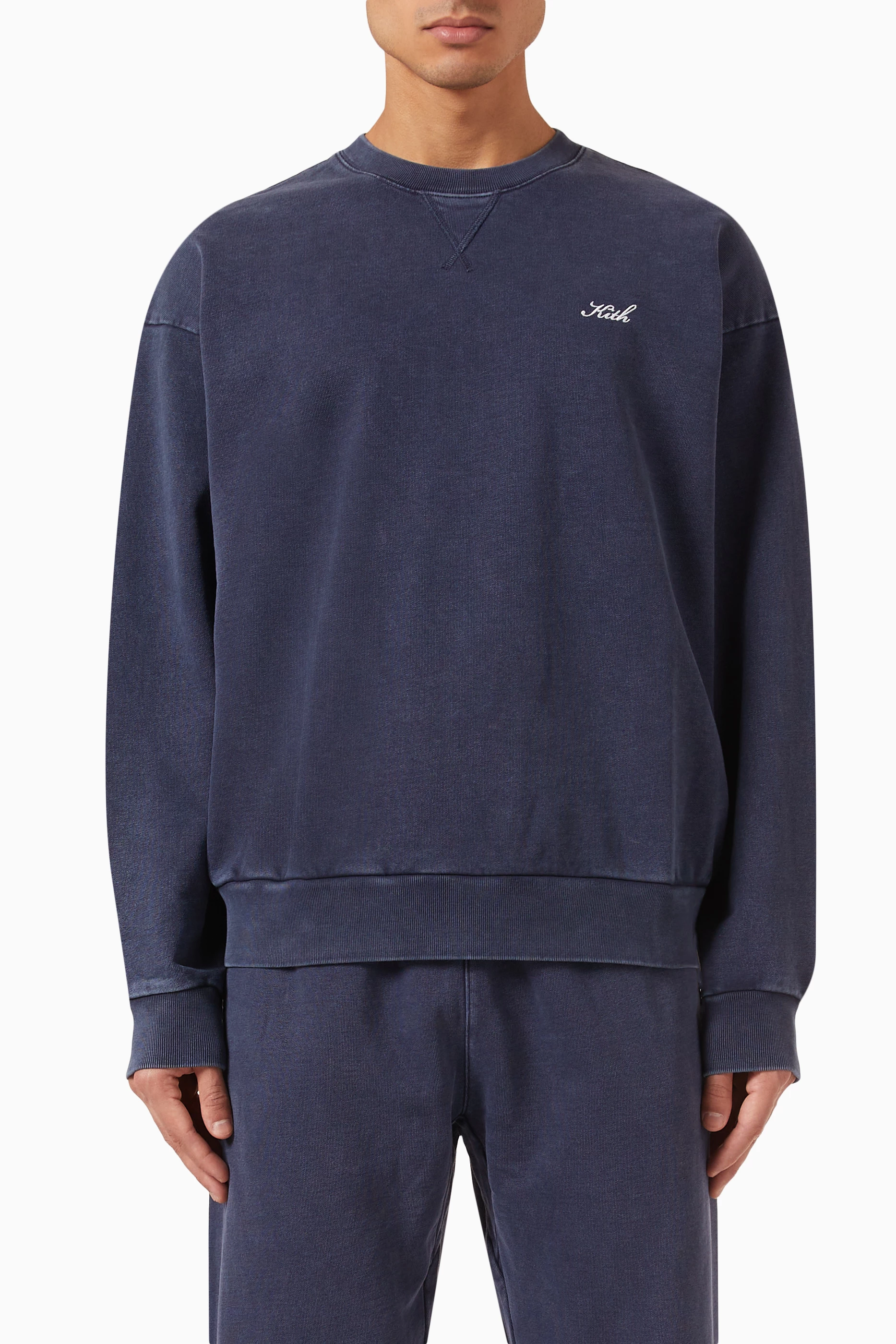 Buy Kith Blue Nelson Sweatshirt in Cotton fleece for Men in UAE