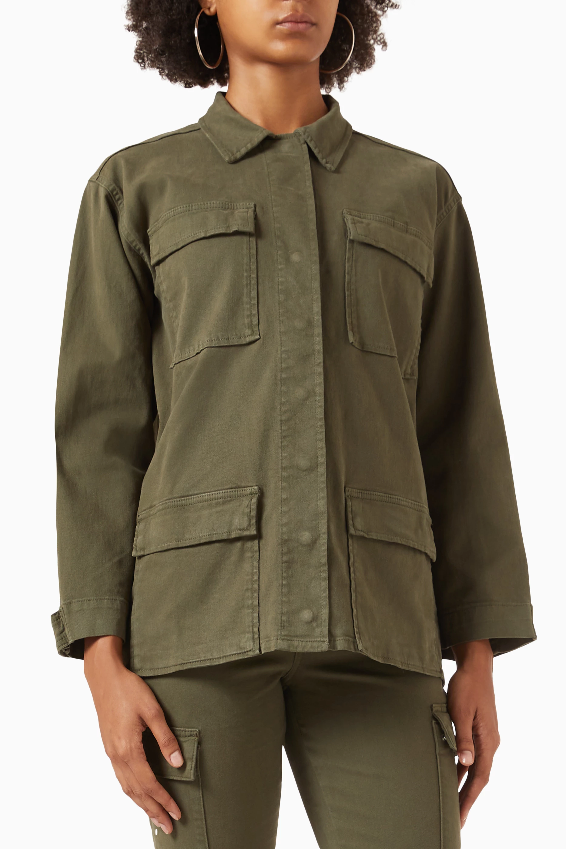 Green cargo jacket womens cheap