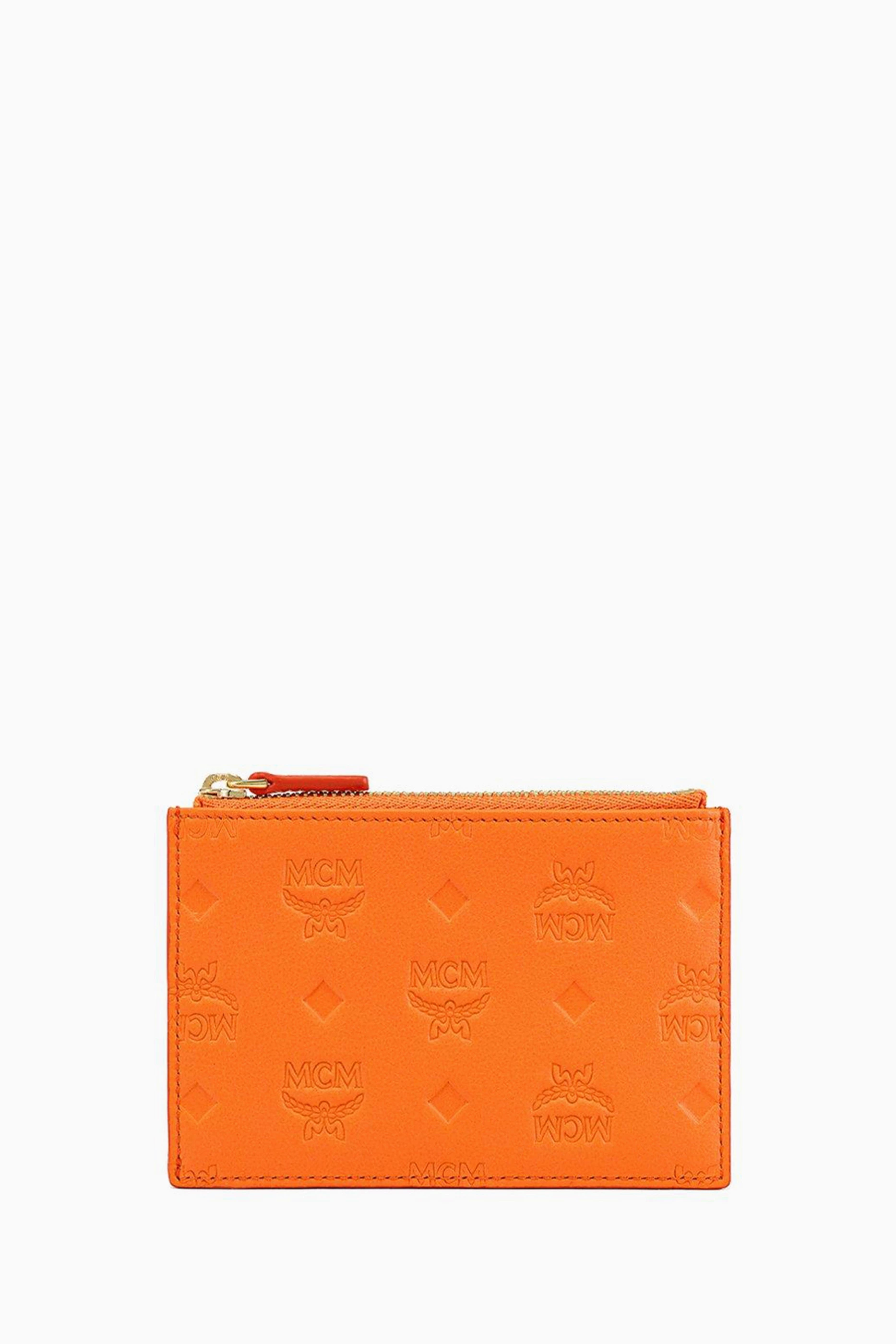 Buy MCM Orange Aren Zip Card Case in Embossed Monogram Leather for Women in UAE Ounass