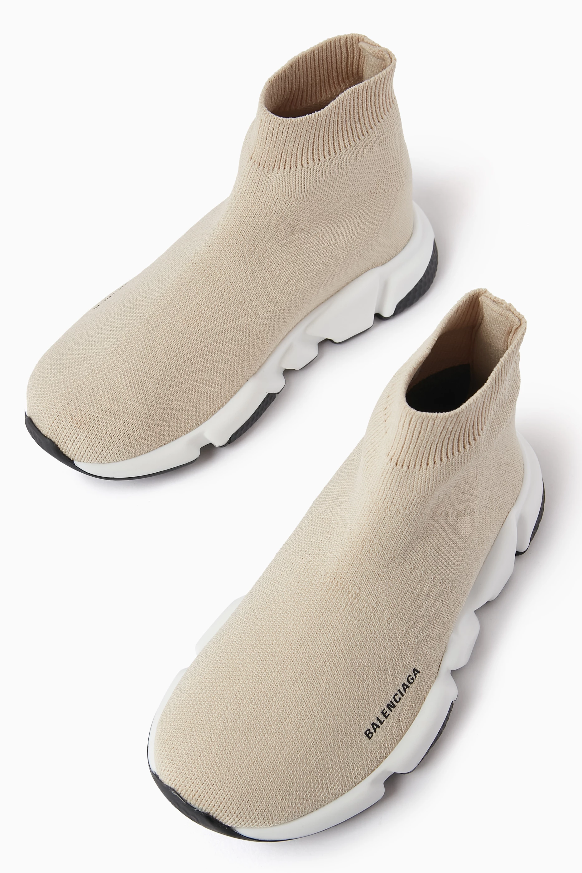 Buy Balenciaga Neutral Speed Sneakers in Recycled Knit for Boys in